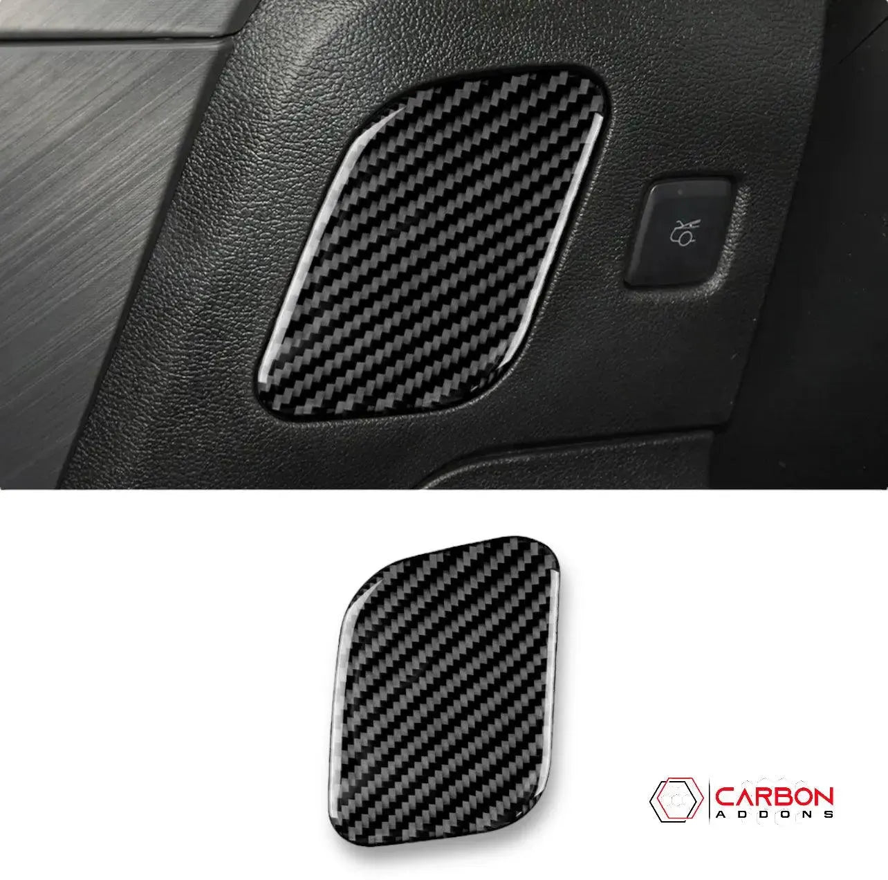 Real Carbon Fiber Driver Side Dash Trim Overlay for Ford Mustang 2015-2023 - carbonaddons Carbon Fiber Parts, Accessories, Upgrades, Mods