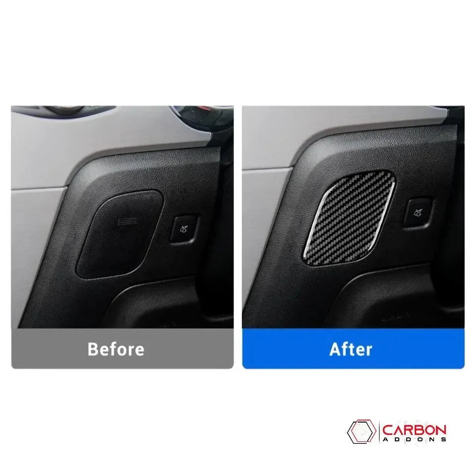 Real Carbon Fiber Driver Side Dash Trim Overlay for Ford Mustang 2015-2023 - carbonaddons Carbon Fiber Parts, Accessories, Upgrades, Mods