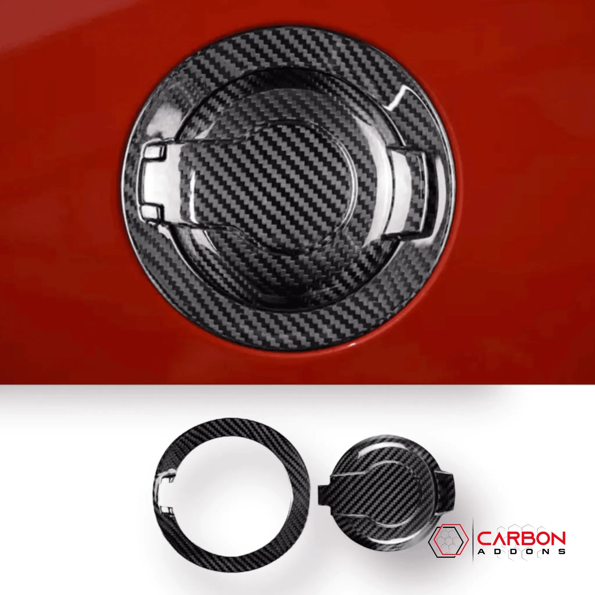 Real Carbon Fiber Gas Cap Cover for Dodge Challenger 2015-2023 - carbonaddons Carbon Fiber Parts, Accessories, Upgrades, Mods