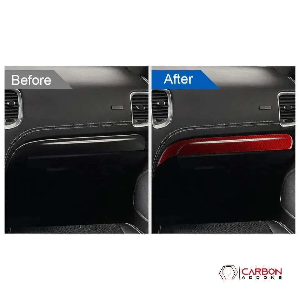 Real Carbon Fiber Glove Box Trim Overlay for 2011-2020 Dodge Durango - carbonaddons Carbon Fiber Parts, Accessories, Upgrades, Mods
