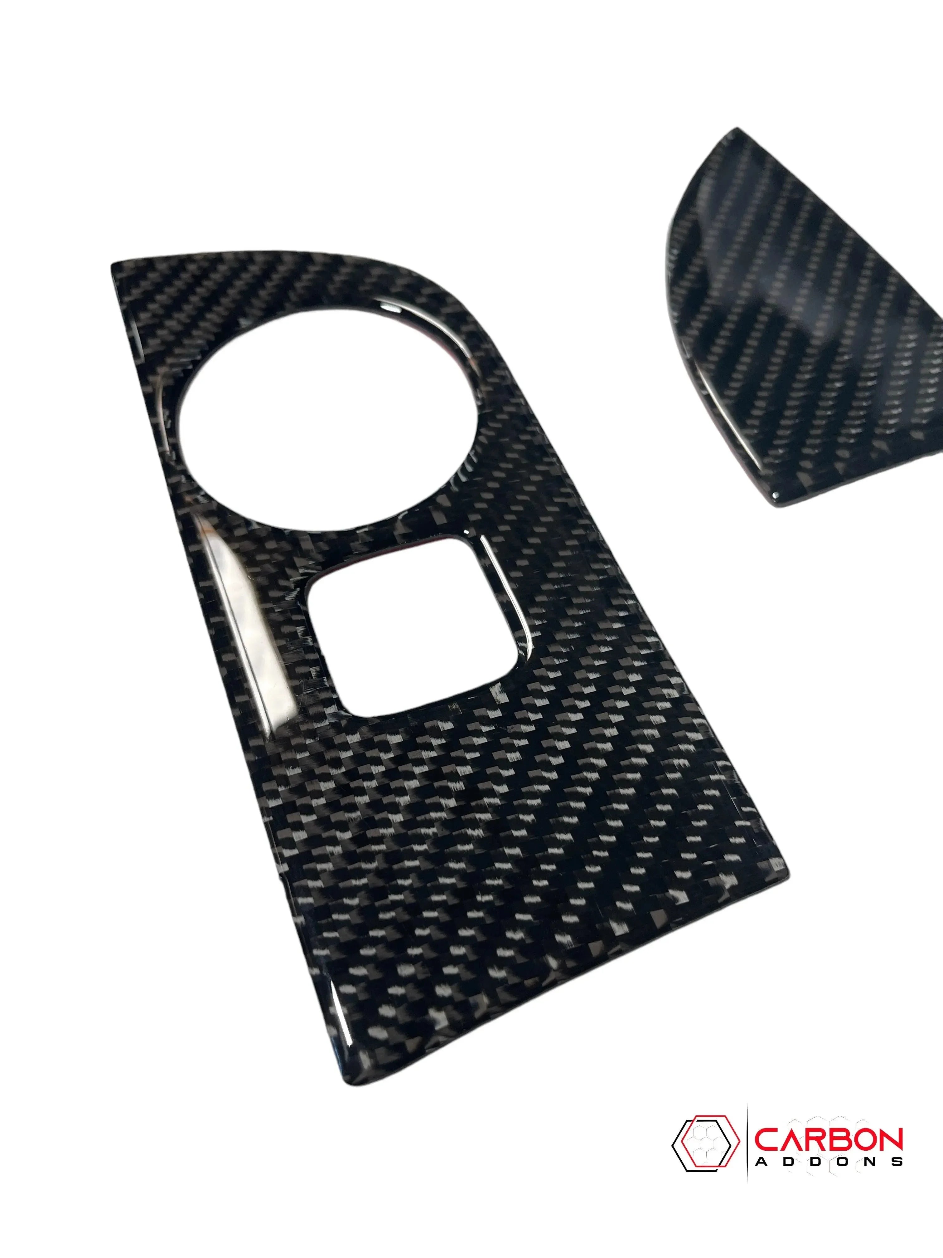 Real Carbon Fiber Head Light Control Trim Overlay for 2011-2020 Dodge Durango - carbonaddons Carbon Fiber Parts, Accessories, Upgrades, Mods