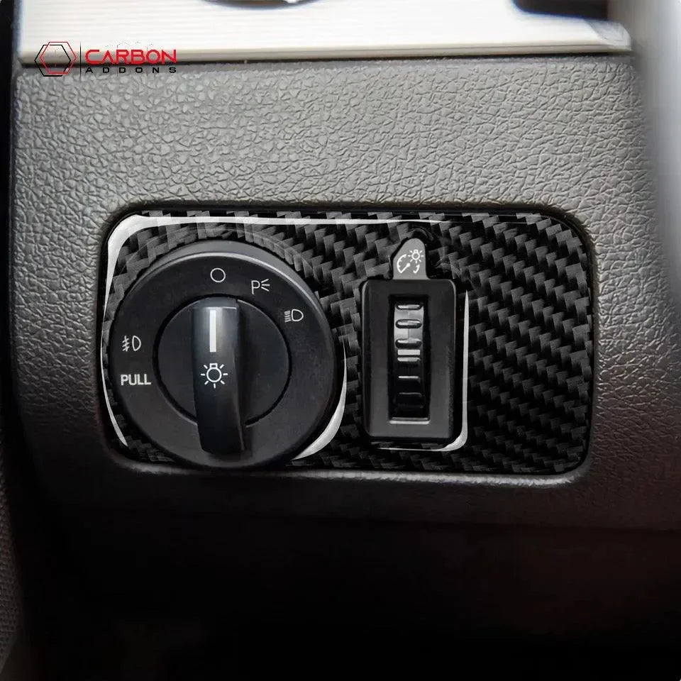 Real Carbon Fiber Headlight Switch Trim Overlay | Ford Mustang 2005-2009 - carbonaddons Carbon Fiber Parts, Accessories, Upgrades, Mods