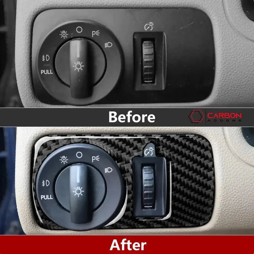 Real Carbon Fiber Headlight Switch Trim Overlay | Ford Mustang 2005-2009 - carbonaddons Carbon Fiber Parts, Accessories, Upgrades, Mods