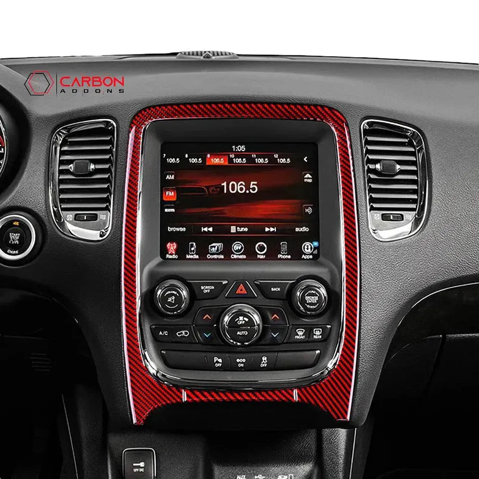 Real Carbon Fiber Infotainment Radio Screen Trim Overlay for 2011-2020 Dodge Durango - carbonaddons Carbon Fiber Parts, Accessories, Upgrades, Mods