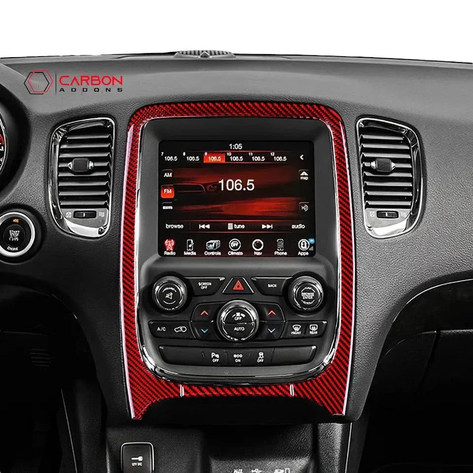Real Carbon Fiber Infotainment Radio Screen Trim Overlay for 2011-2020 Dodge Durango - carbonaddons Carbon Fiber Parts, Accessories, Upgrades, Mods