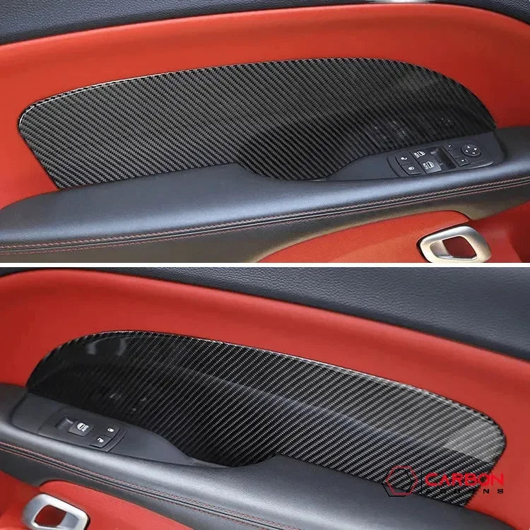 Real Carbon Fiber Interior Door Panel Overlay For 2015-2023 Dodge Challenger - carbonaddons Carbon Fiber Parts, Accessories, Upgrades, Mods