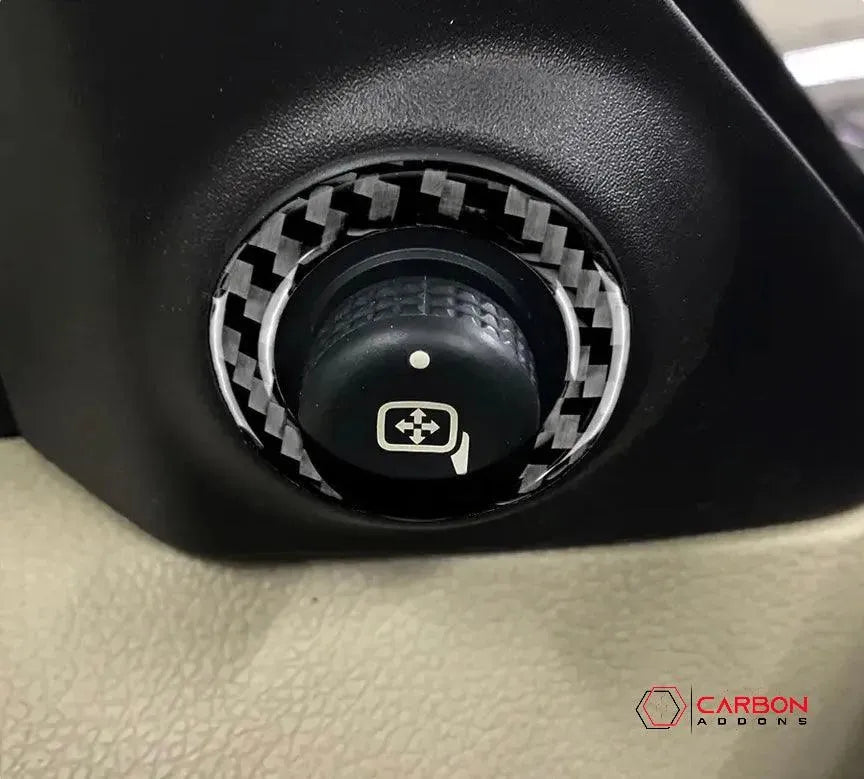 Real Carbon Fiber Mirror Adjuster Trim Overlay For Ford Mustang 2010-2014 - carbonaddons Carbon Fiber Parts, Accessories, Upgrades, Mods
