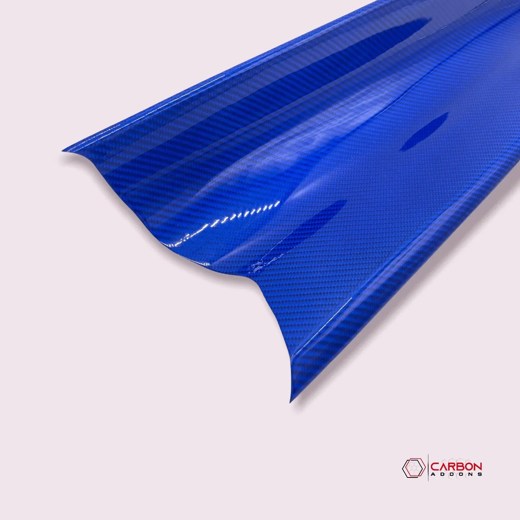 Blue carbon fiber vinyl wrap for car customization and styling