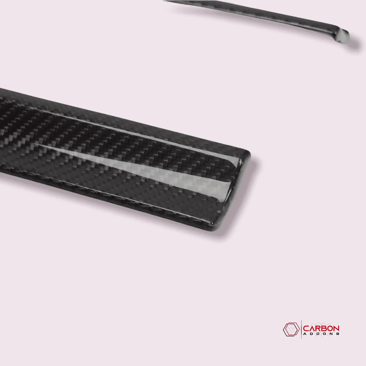 Real carbon fiber automotive trim with glossy weave pattern for Chevy, Ford, Dodge vehicles
