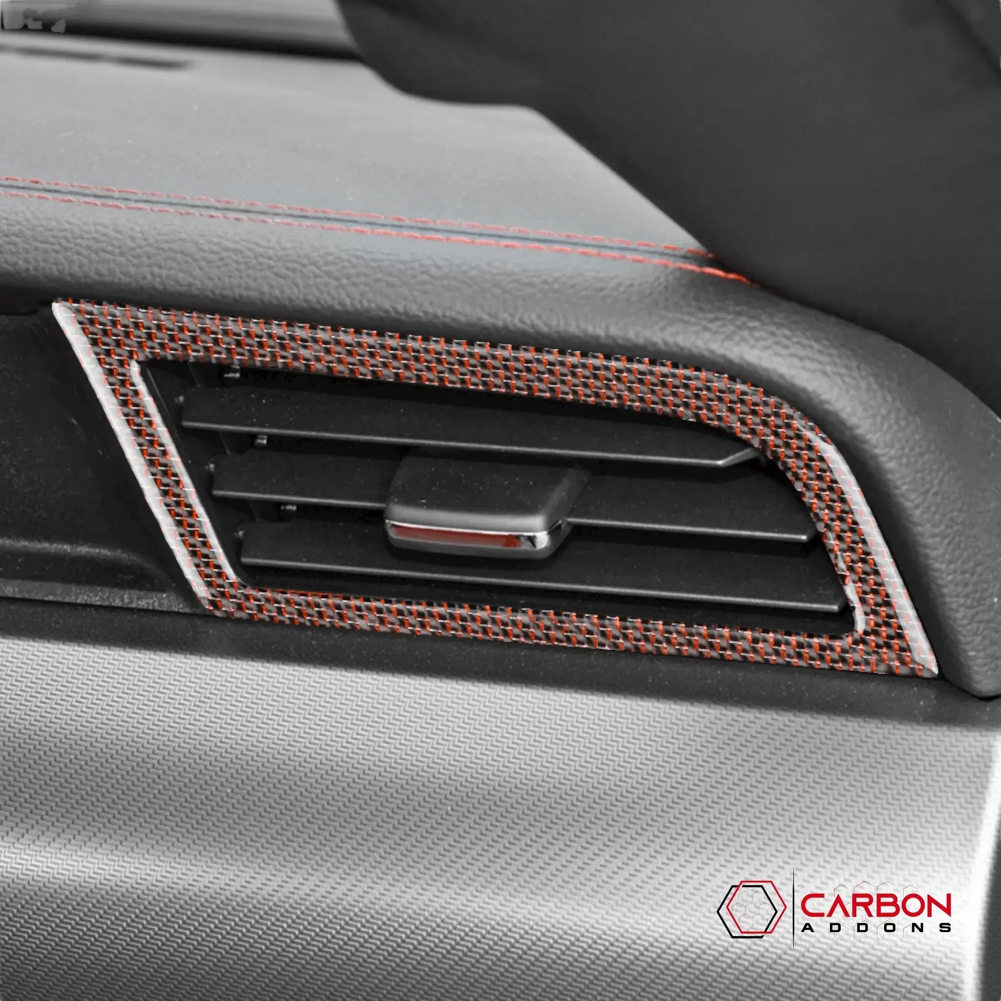 Reflective Carbon Fiber Dashboard AC Vent Trim Overlay for Ford Mustang 2015-2023 -2pcs - carbonaddons Carbon Fiber Parts, Accessories, Upgrades, Mods