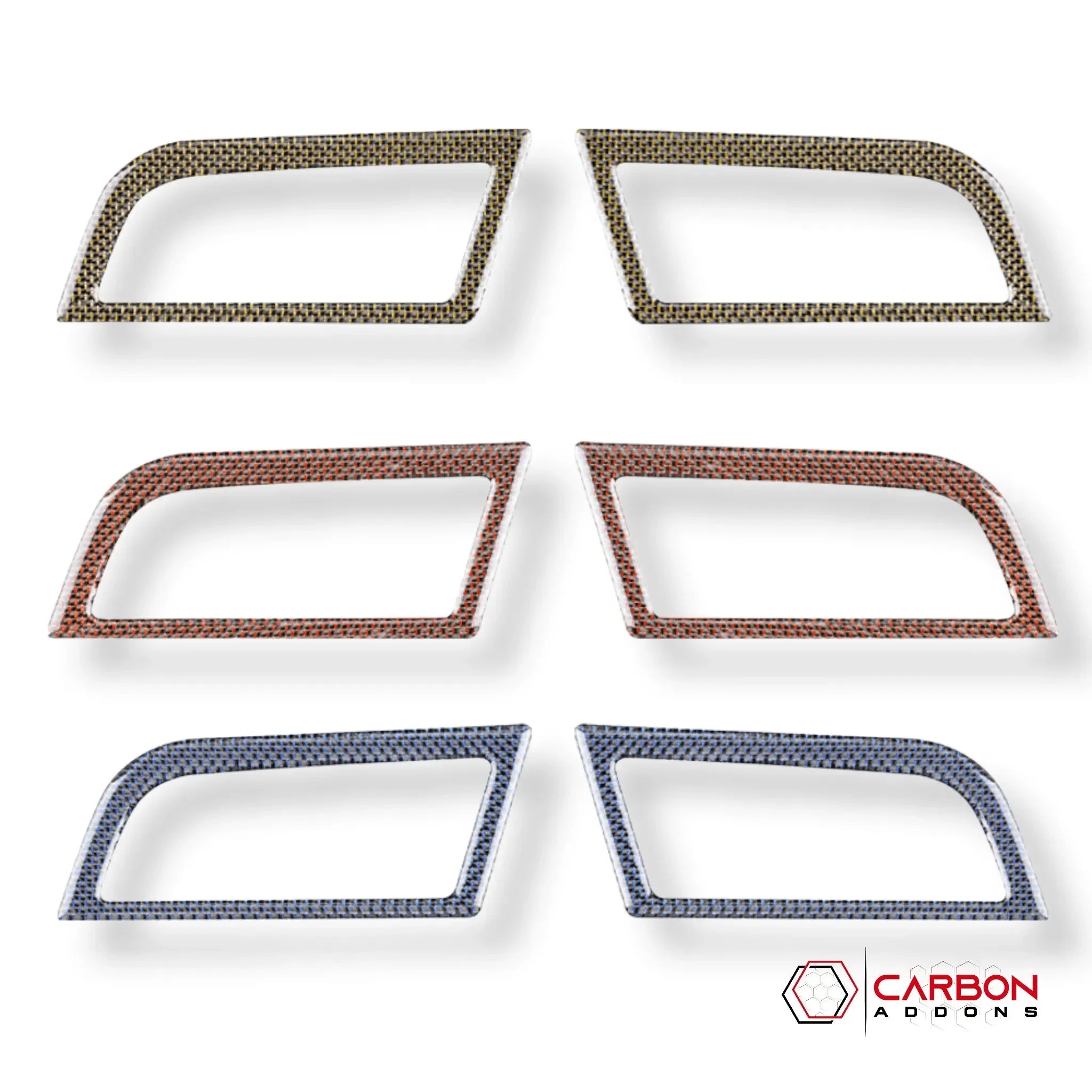 Reflective Carbon Fiber Dashboard AC Vent Trim Overlay for Ford Mustang 2015-2023 -2pcs - carbonaddons Carbon Fiber Parts, Accessories, Upgrades, Mods