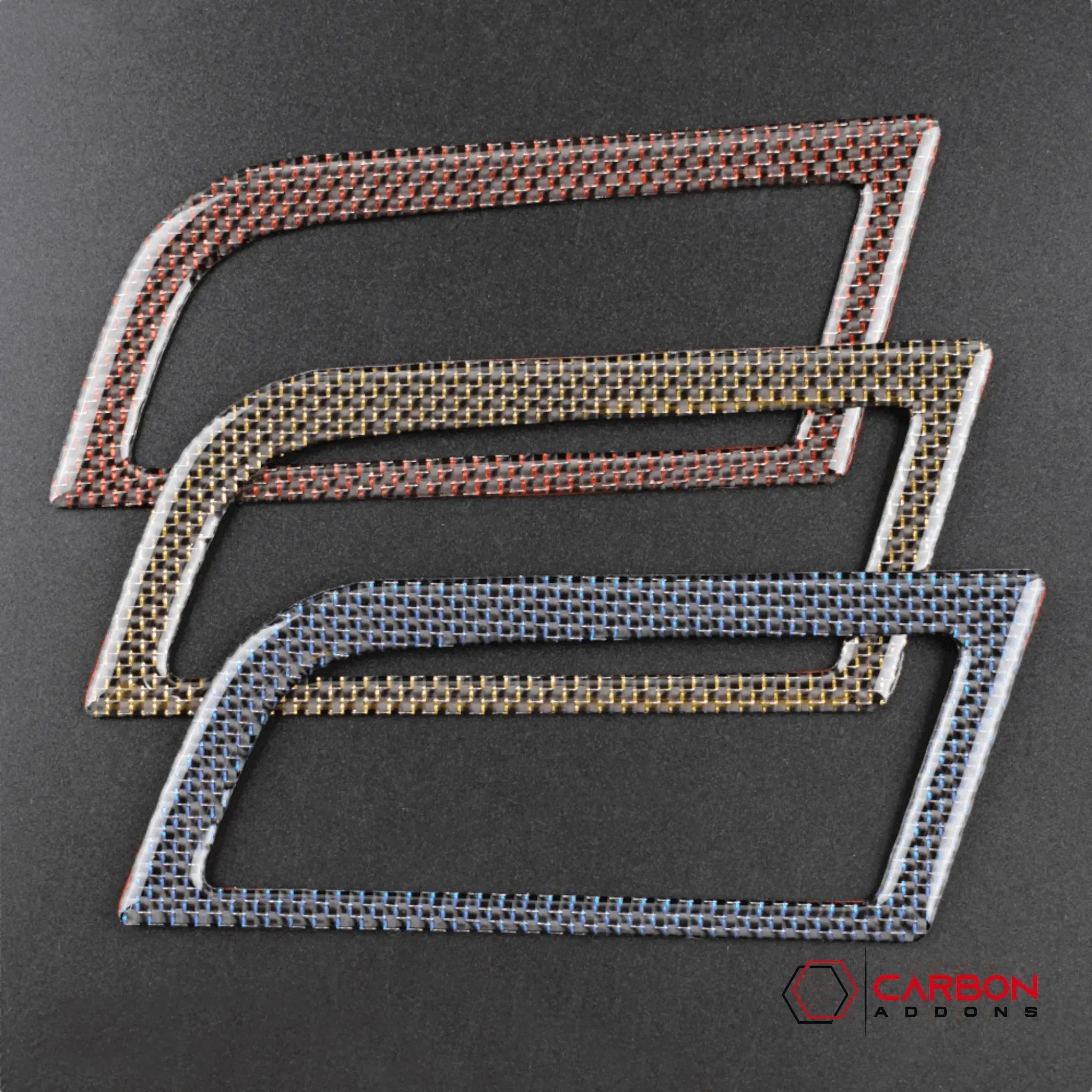 Reflective Carbon Fiber Dashboard AC Vent Trim Overlay for Ford Mustang 2015-2023 -2pcs - carbonaddons Carbon Fiber Parts, Accessories, Upgrades, Mods