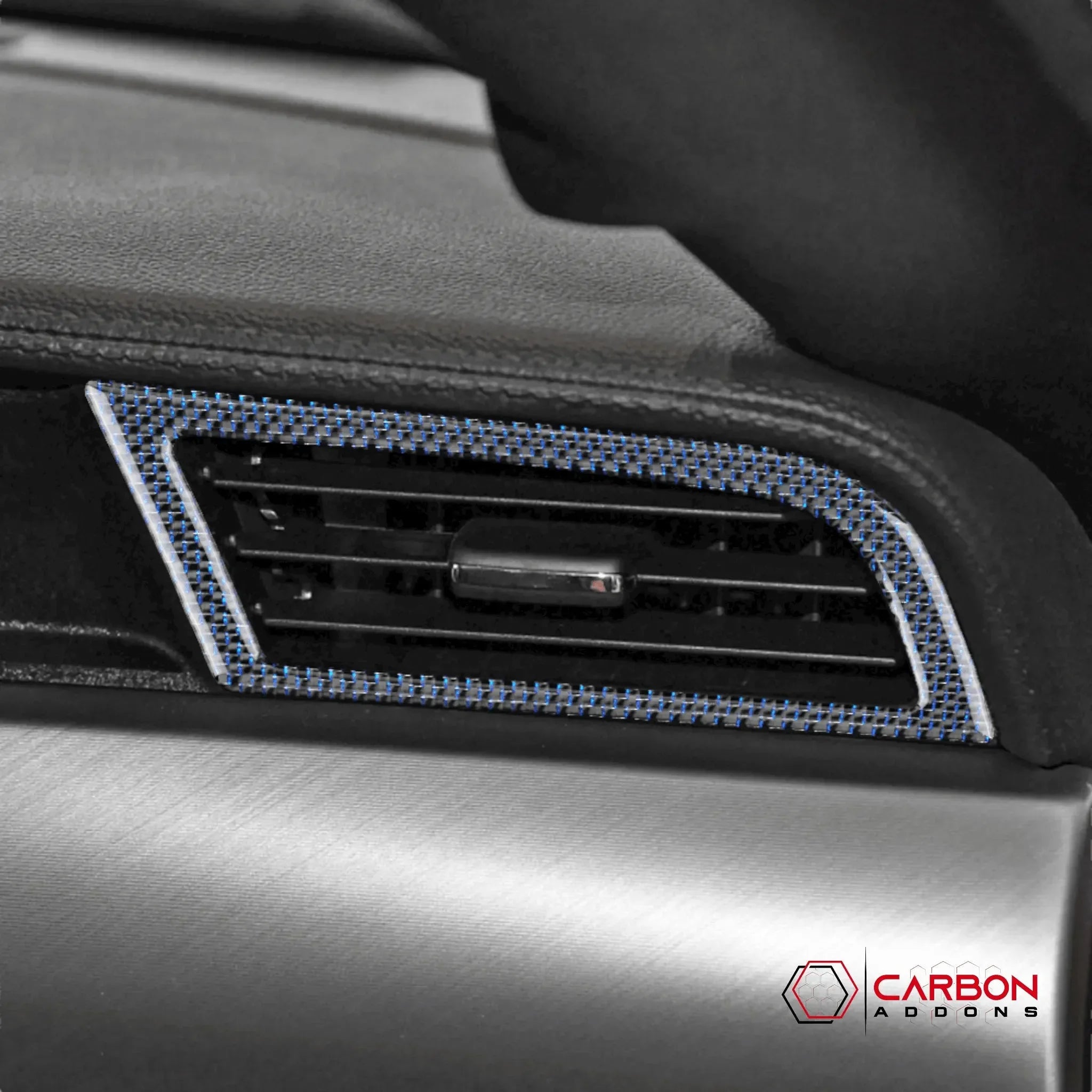 Reflective Carbon Fiber Dashboard AC Vent Trim Overlay for Ford Mustang 2015-2023 -2pcs - carbonaddons Carbon Fiber Parts, Accessories, Upgrades, Mods