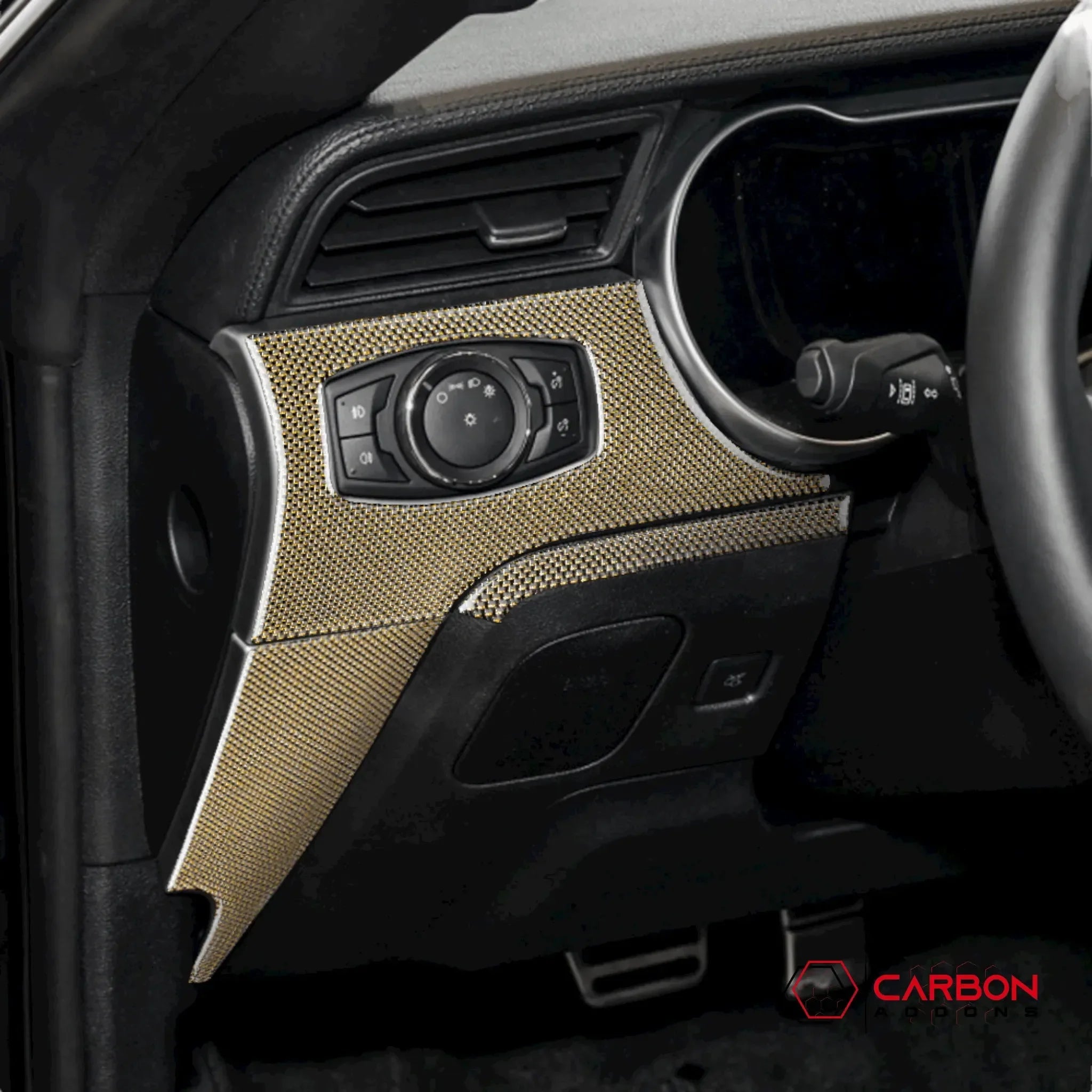 Reflective Carbon Fiber Full Dashboard Set for Ford Mustang 2015-2023 - carbonaddons Carbon Fiber Parts, Accessories, Upgrades, Mods