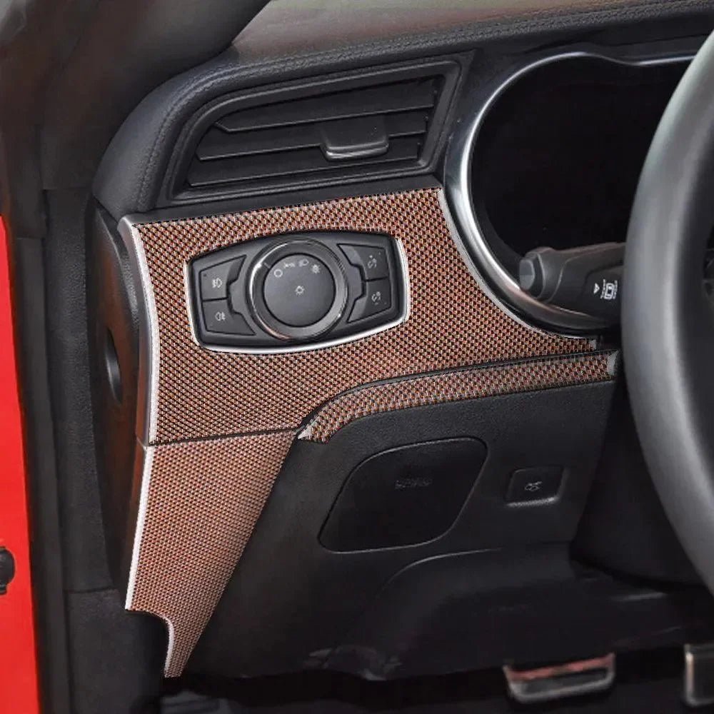 Reflective Carbon Fiber Full Dashboard Set for Ford Mustang 2015-2023 - carbonaddons Carbon Fiber Parts, Accessories, Upgrades, Mods