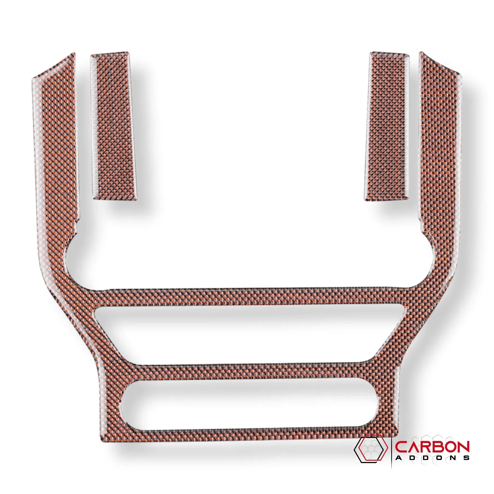 Reflective Carbon Fiber Multimedia Radio Trim Overlay for Ford Mustang 2015-2023 - carbonaddons Carbon Fiber Parts, Accessories, Upgrades, Mods
