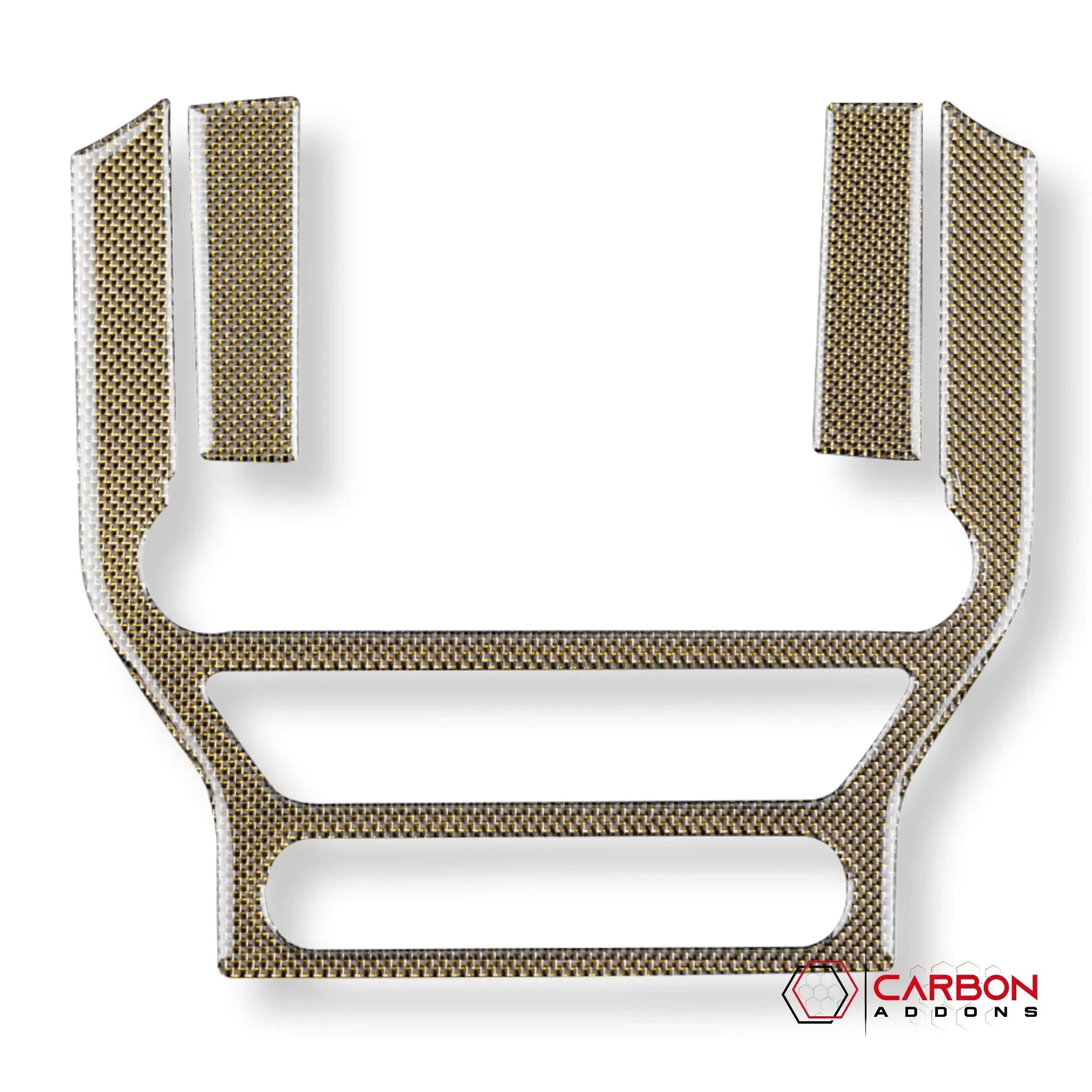 Reflective Carbon Fiber Multimedia Radio Trim Overlay for Ford Mustang 2015-2023 - carbonaddons Carbon Fiber Parts, Accessories, Upgrades, Mods