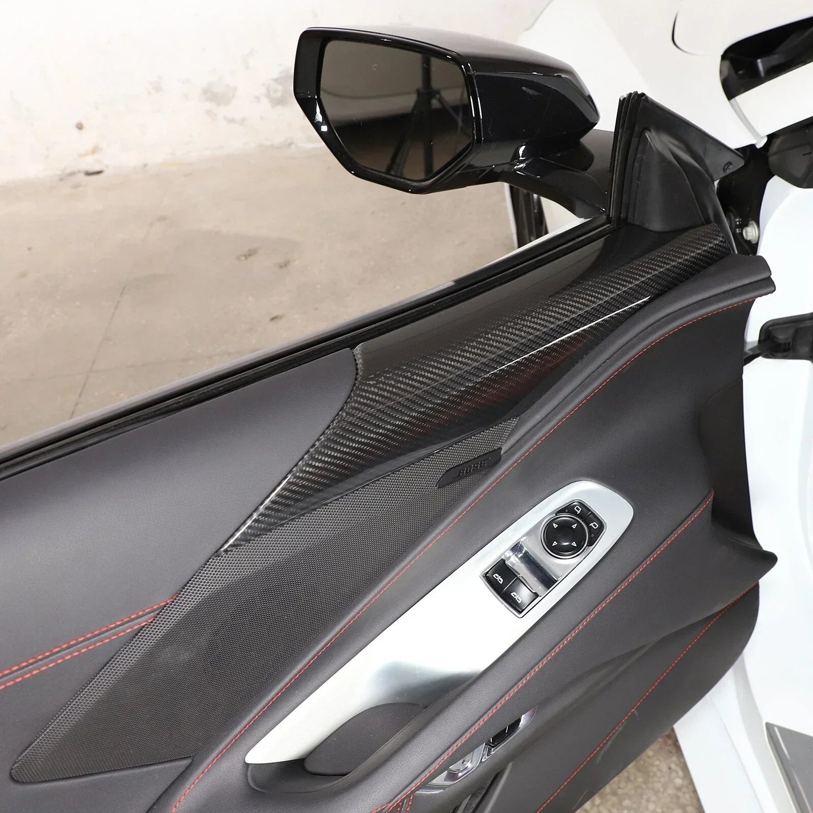 C8 Corvette Real Carbon Fiber Door Speaker Upper Trim Covers | Interior Upgrade (2020–2025)