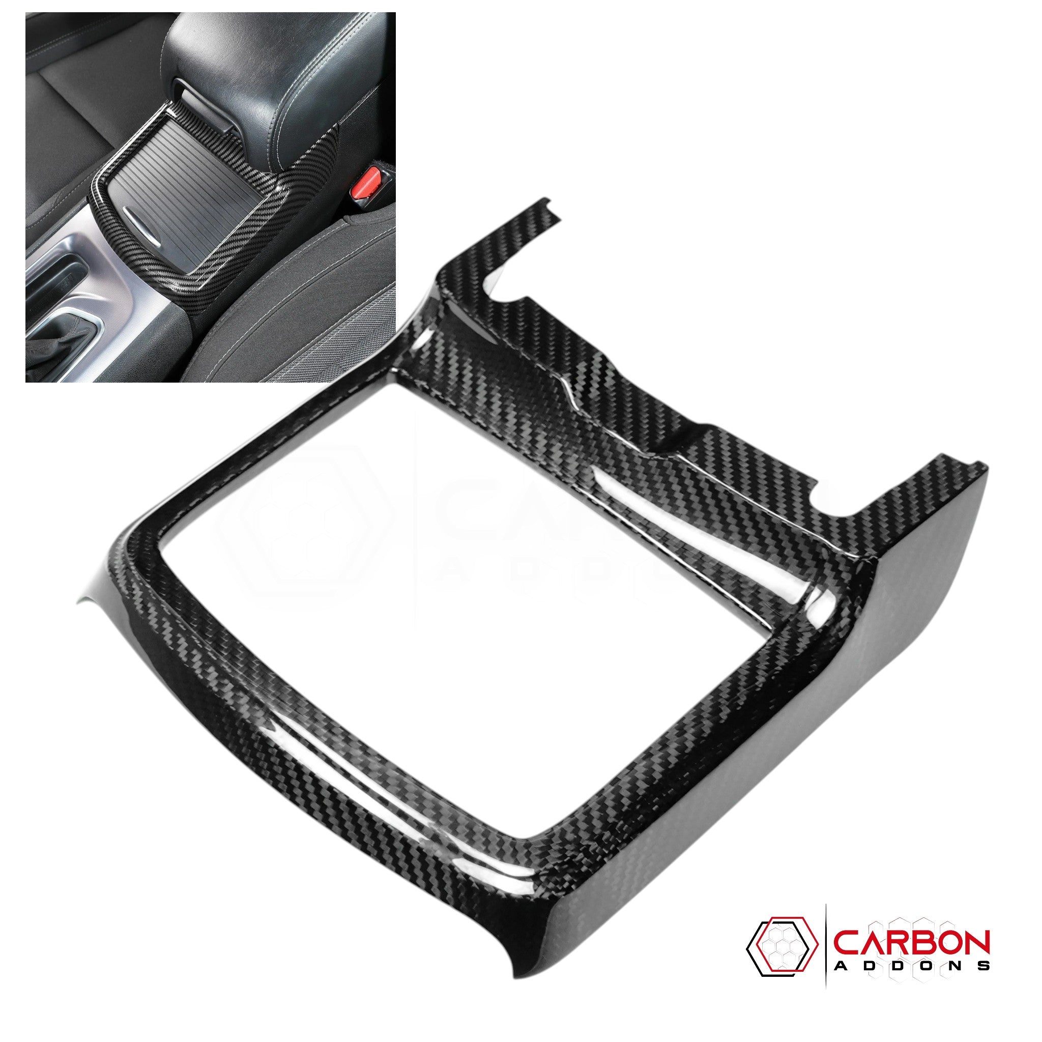 Dodge Charger 2015-2023 Real Carbon Fiber Cup Holder Trim Cover