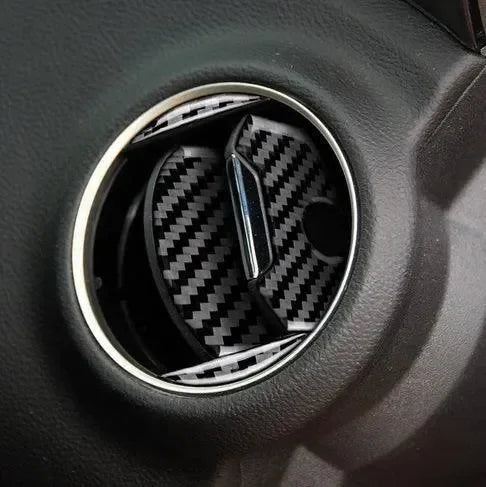 Real carbon fiber air vent trim for Chevy, Ford, Dodge, RAM vehicles – sleek black weave design