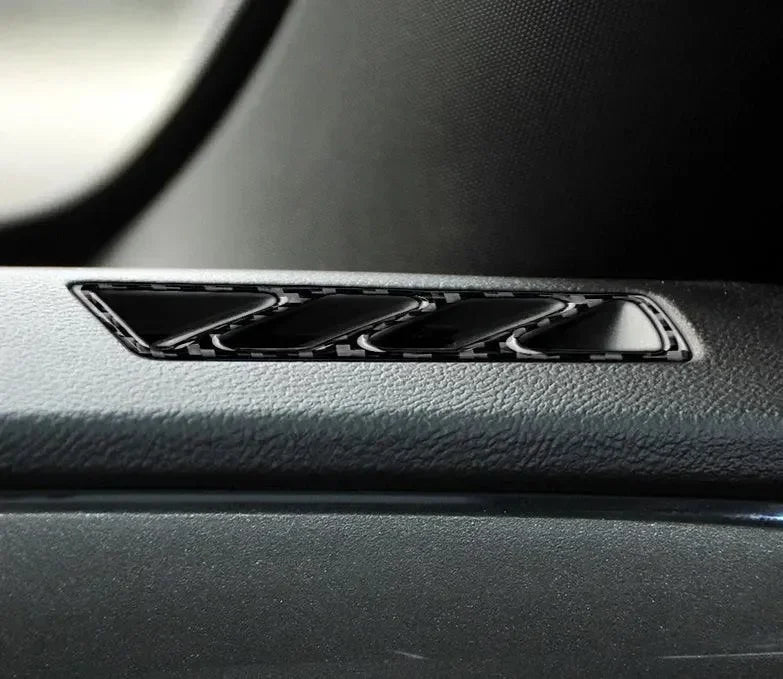 Real carbon fiber air vent trim for American muscle cars like Camaro, Mustang, Charger