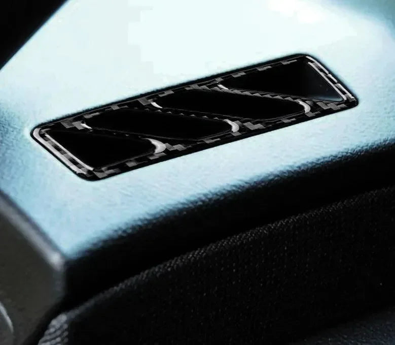 Real carbon fiber air vent trim for American vehicles like Mustang or Camaro