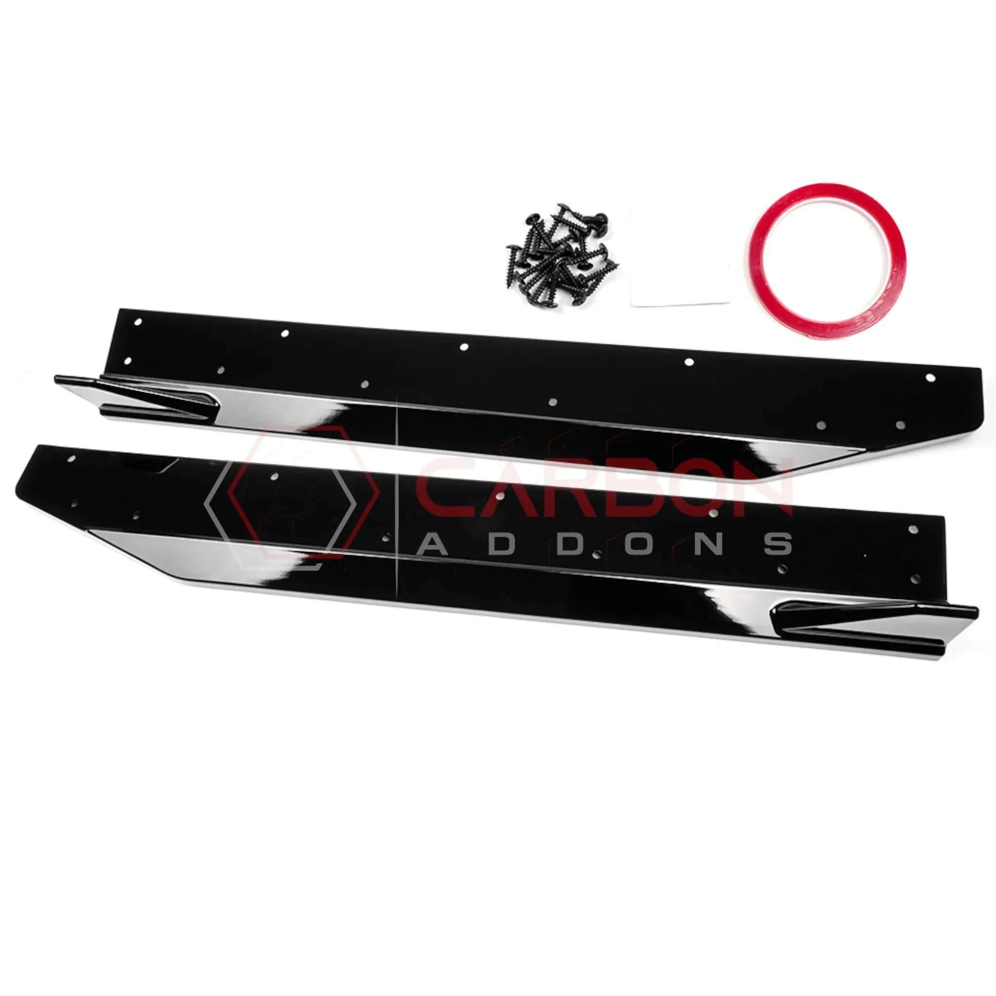 Side Skirt Extensions with Winglets for 2024+ Ford Mustang (ABS Plastic)