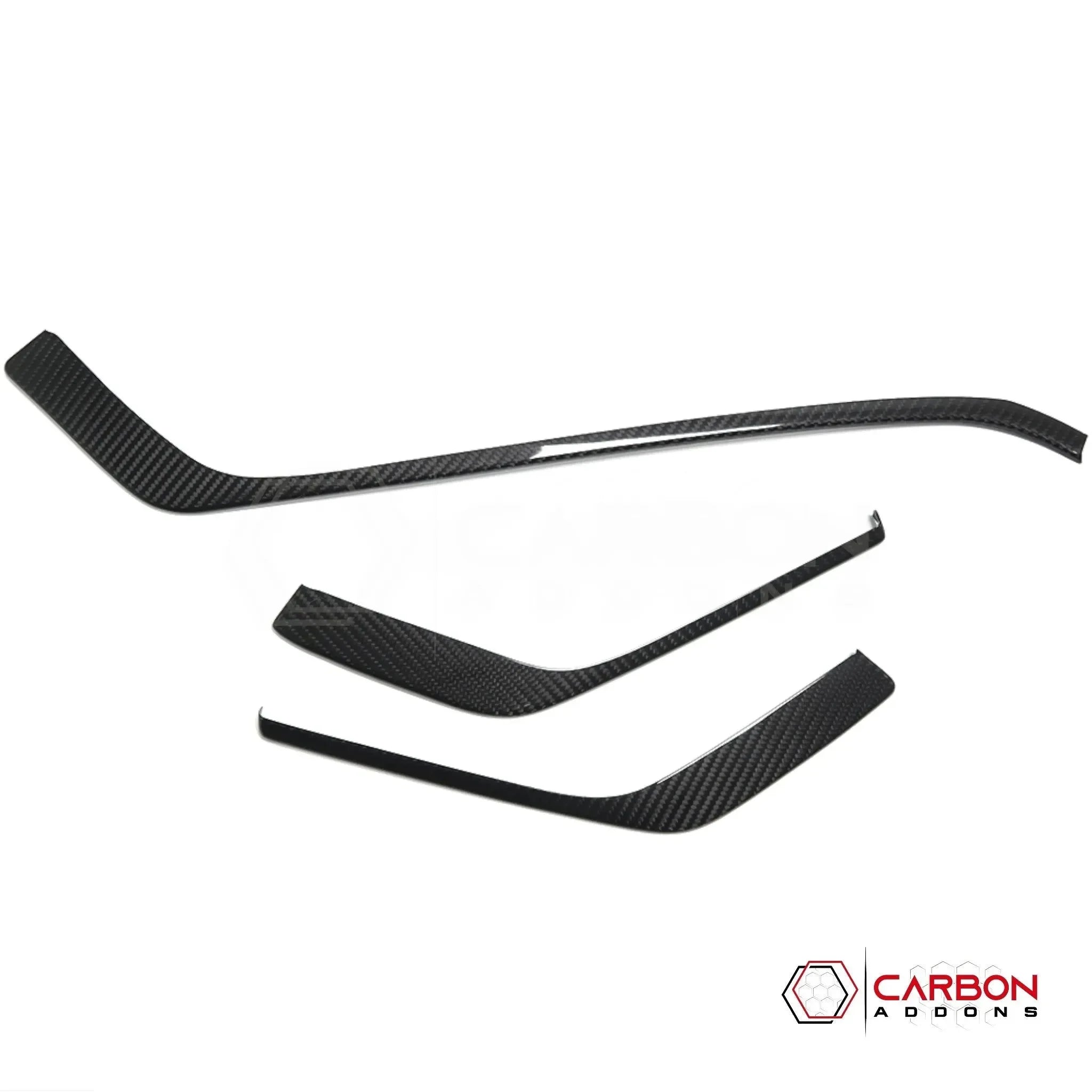 C8 Corvette Real Carbon Fiber Upper Dashboard Trim Covers (3-Piece Set) | (2020–2025)