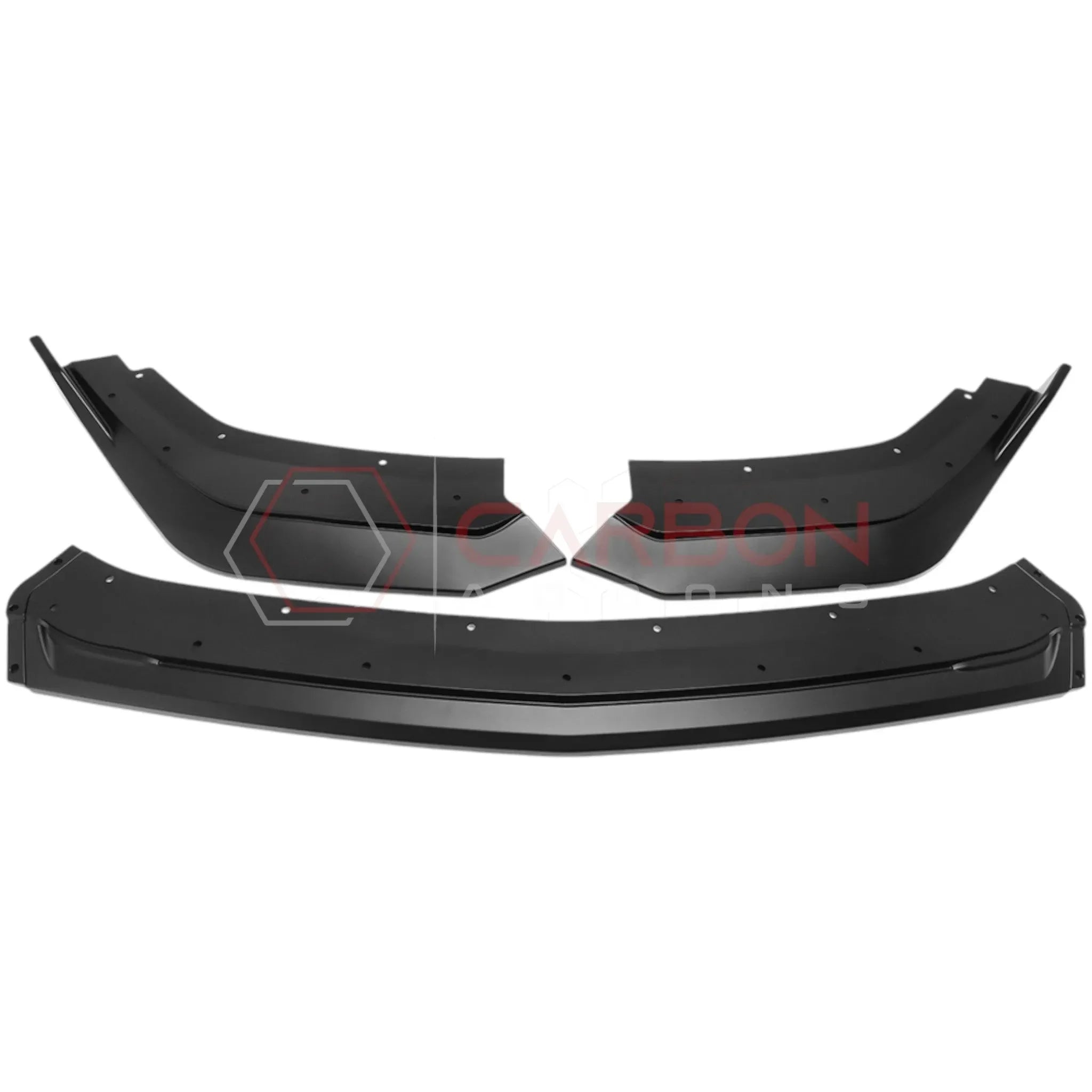 Front Lip Splitter Extensions for 2024+ Ford Mustang GT, EcoBoost & Dark Horse (3-Piece ABS Set)
