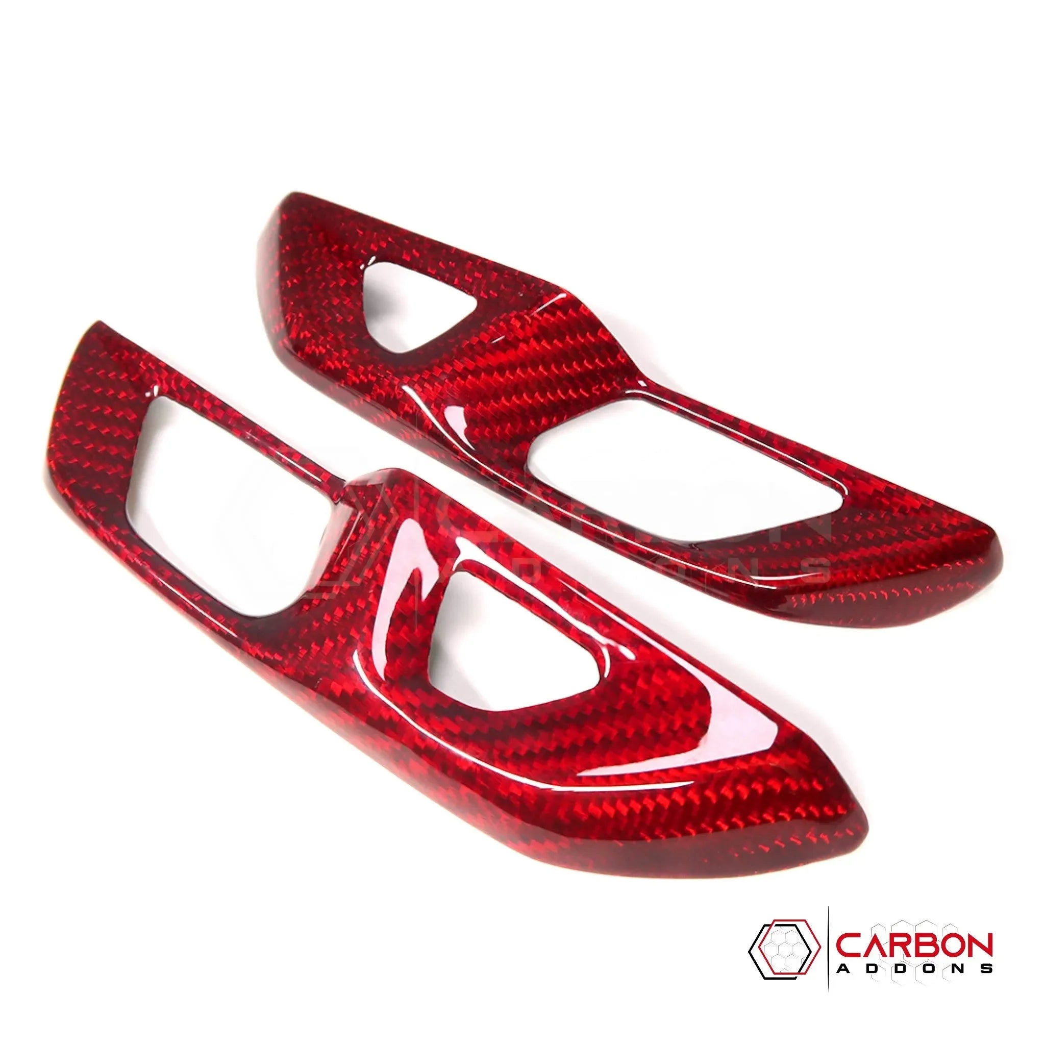 C8 Corvette Real Carbon Fiber Door Lock Trim Covers | Interior Upgrade (2020–2027)