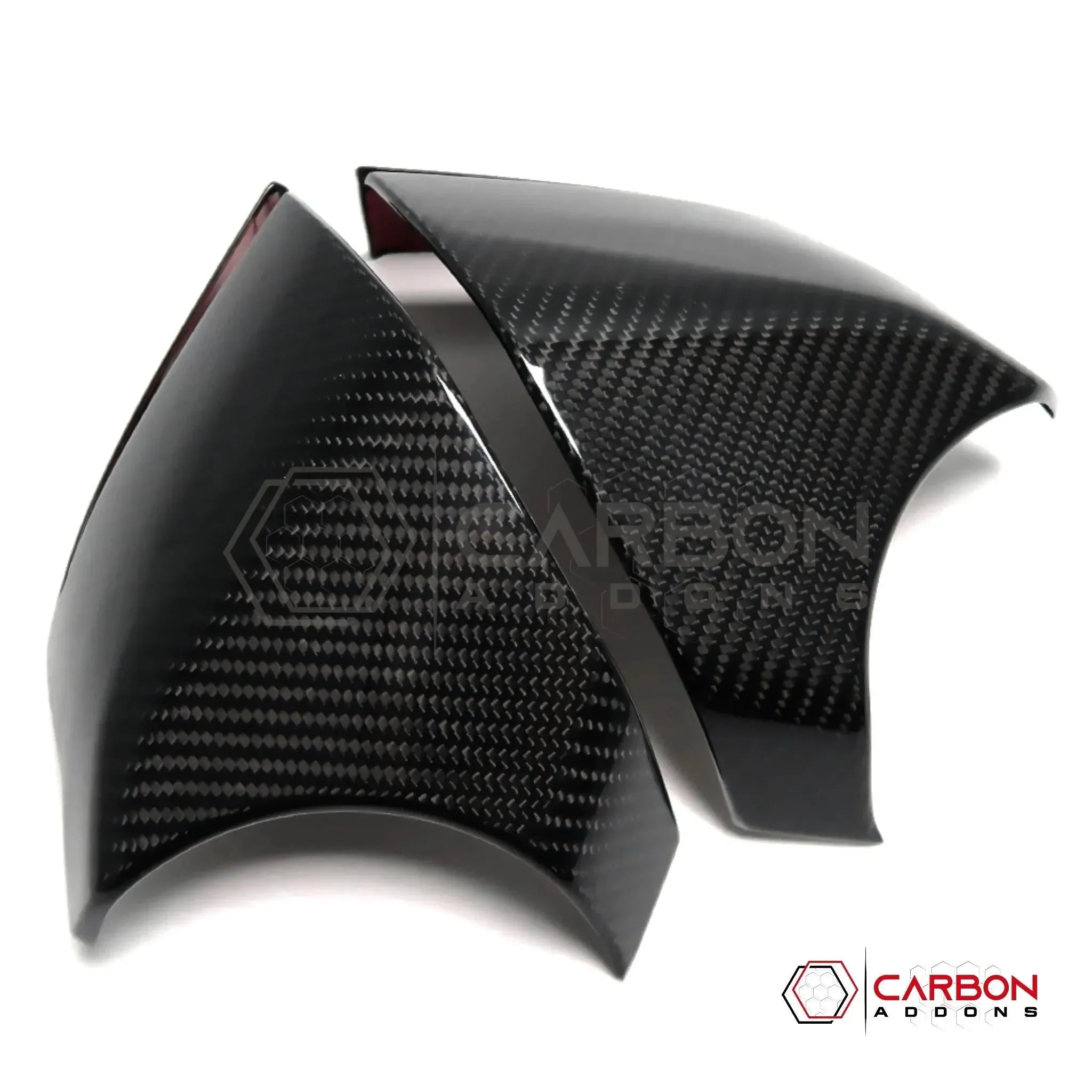 C8 Corvette Real Carbon Fiber Bottom Mirror Trim Covers | Exterior Overlay (2020–2027)
