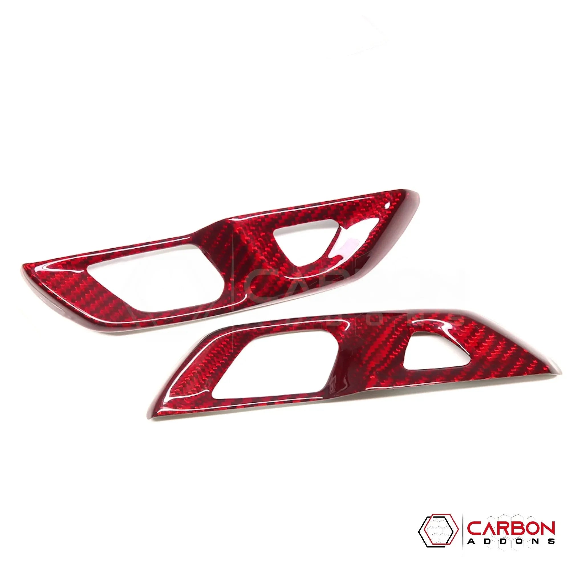 C8 Corvette Real Carbon Fiber Door Lock Trim Covers | Interior Upgrade (2020–2027)