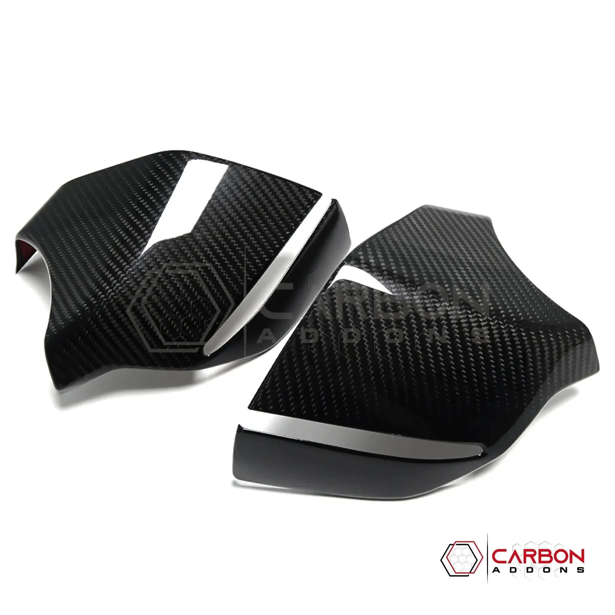 C8 Corvette Real Carbon Fiber Bottom Mirror Trim Covers | Exterior Overlay (2020–2027)