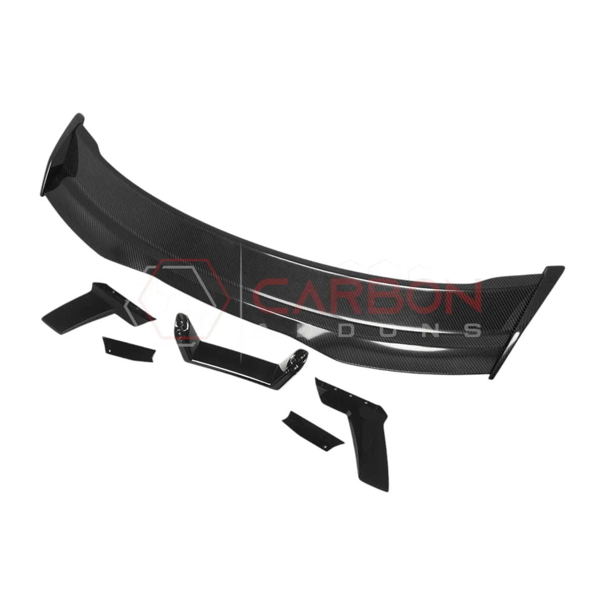 Dark Horse-Style Carbon Fiber Rear Spoiler with Integrated Gurney Flap for 2024+ Ford Mustang