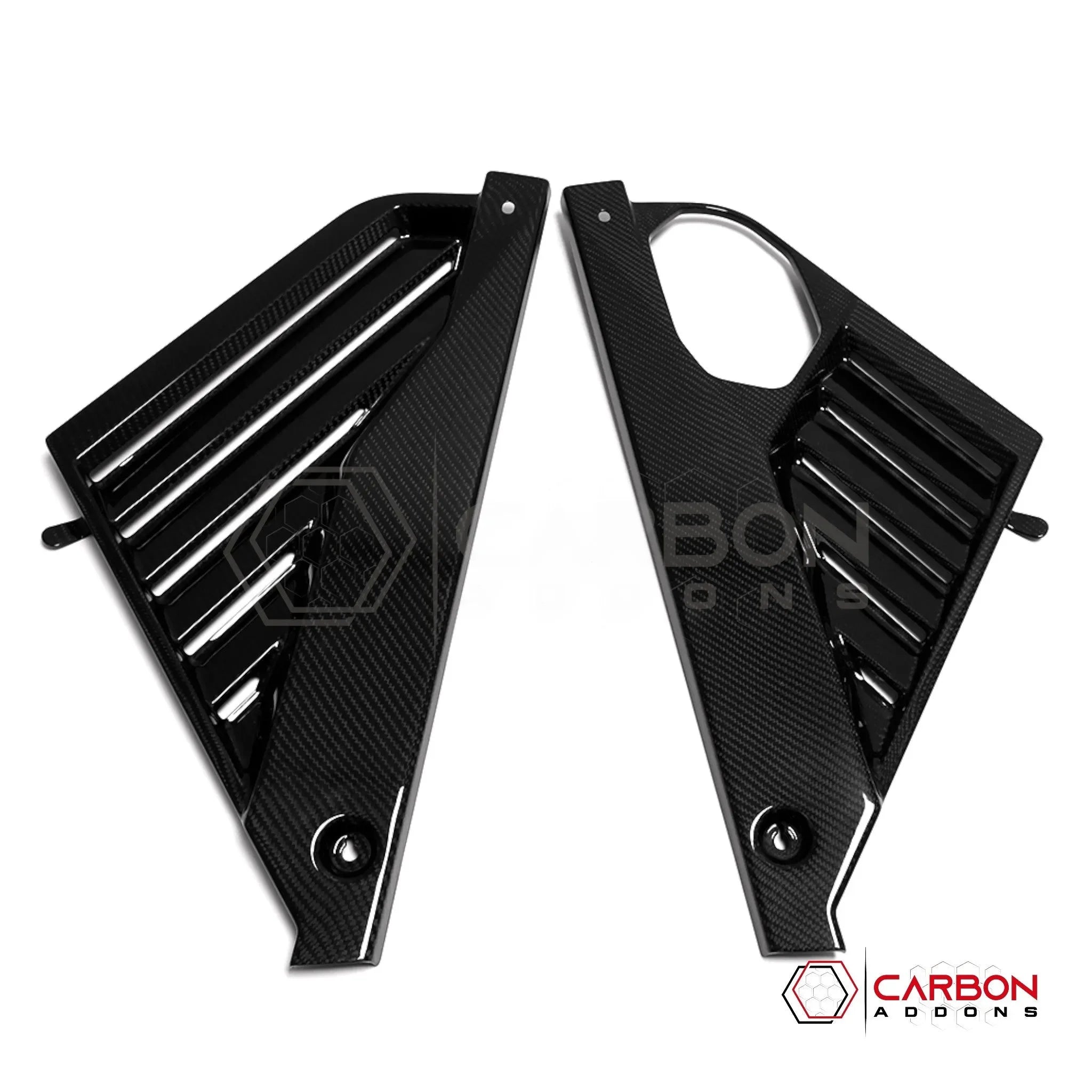 C8 Corvette Real Carbon Fiber Engine Bay Side Panels | Direct Replacement (Stingray & Z06 Coupe)