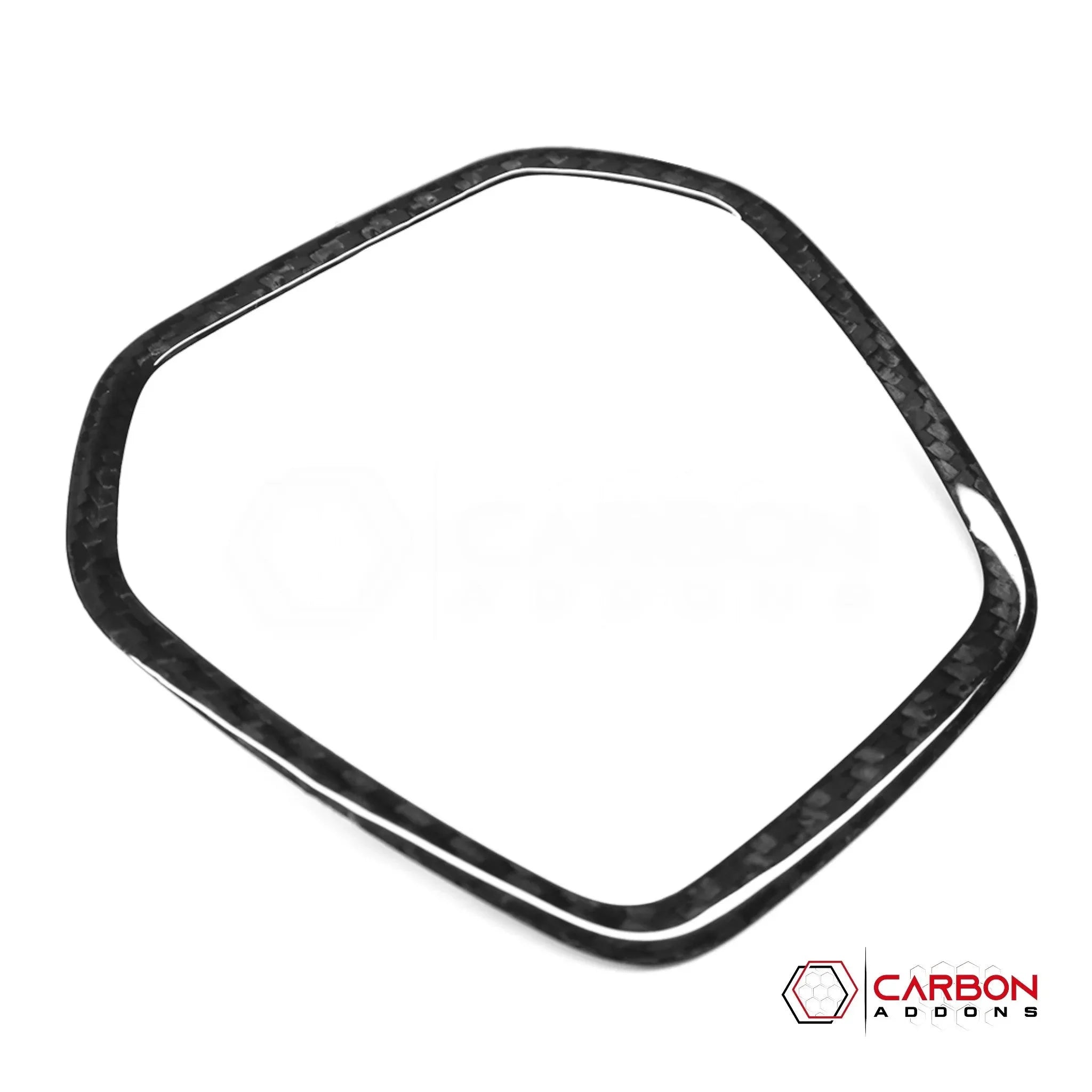 C8 Corvette Real Carbon Fiber Steering Wheel Airbag Chrome Delete Trim Cover | Interior Upgrade (2020–2026)