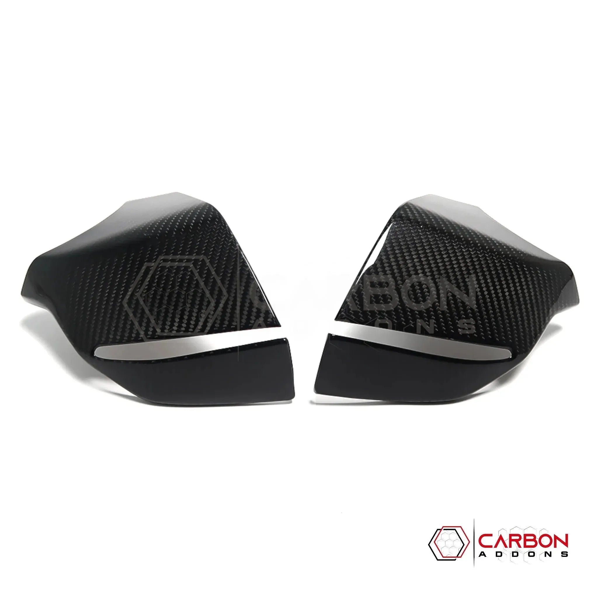 C8 Corvette Real Carbon Fiber Bottom Mirror Trim Covers | Exterior Overlay (2020–2026)