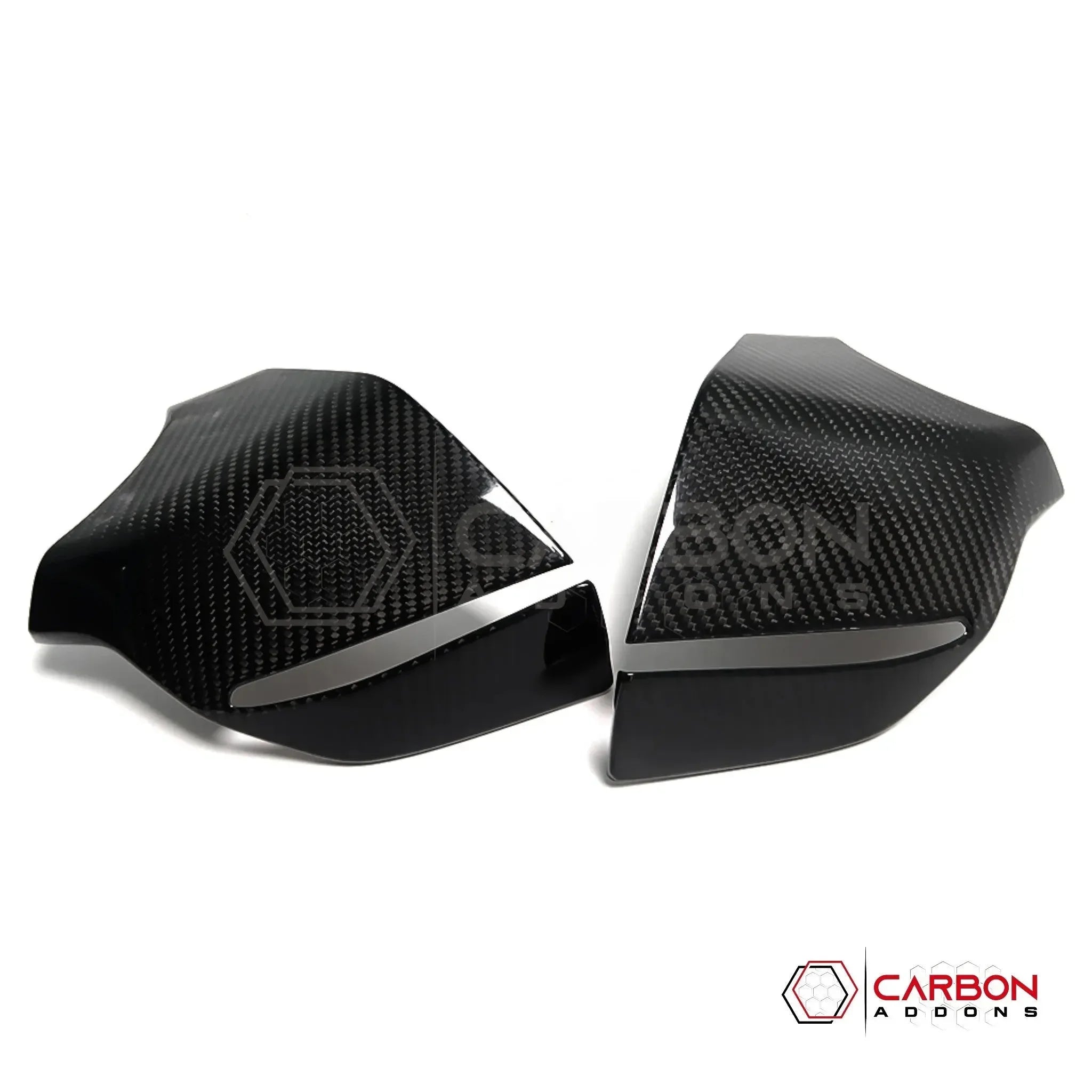 C8 Corvette Real Carbon Fiber Bottom Mirror Trim Covers | Exterior Overlay (2020–2027)