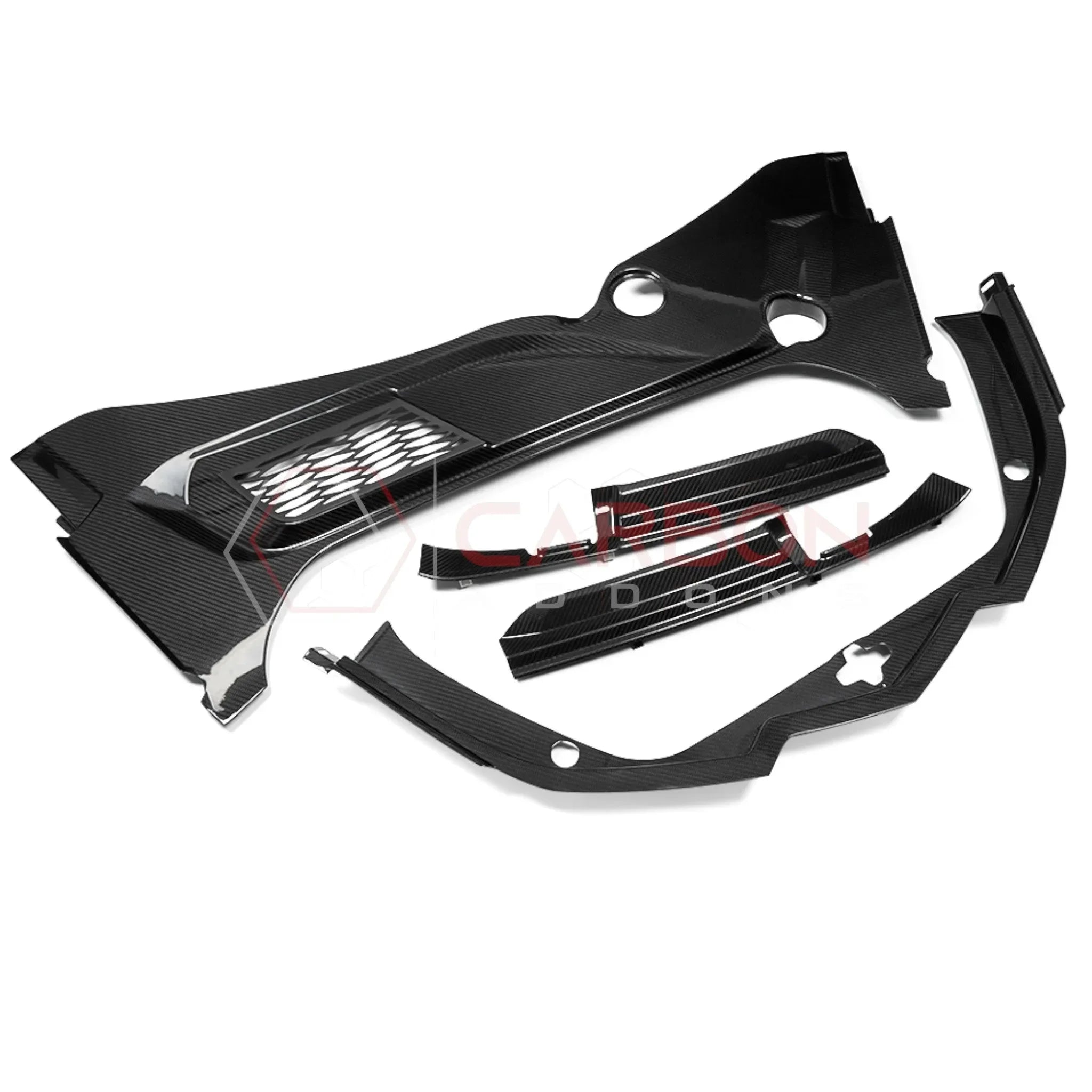 C8 Corvette Real Carbon Fiber Front Trunk (Frunk) Replacement Trim Panels | Stingray, Z06 & E-Ray (2020–2027 Coupe)