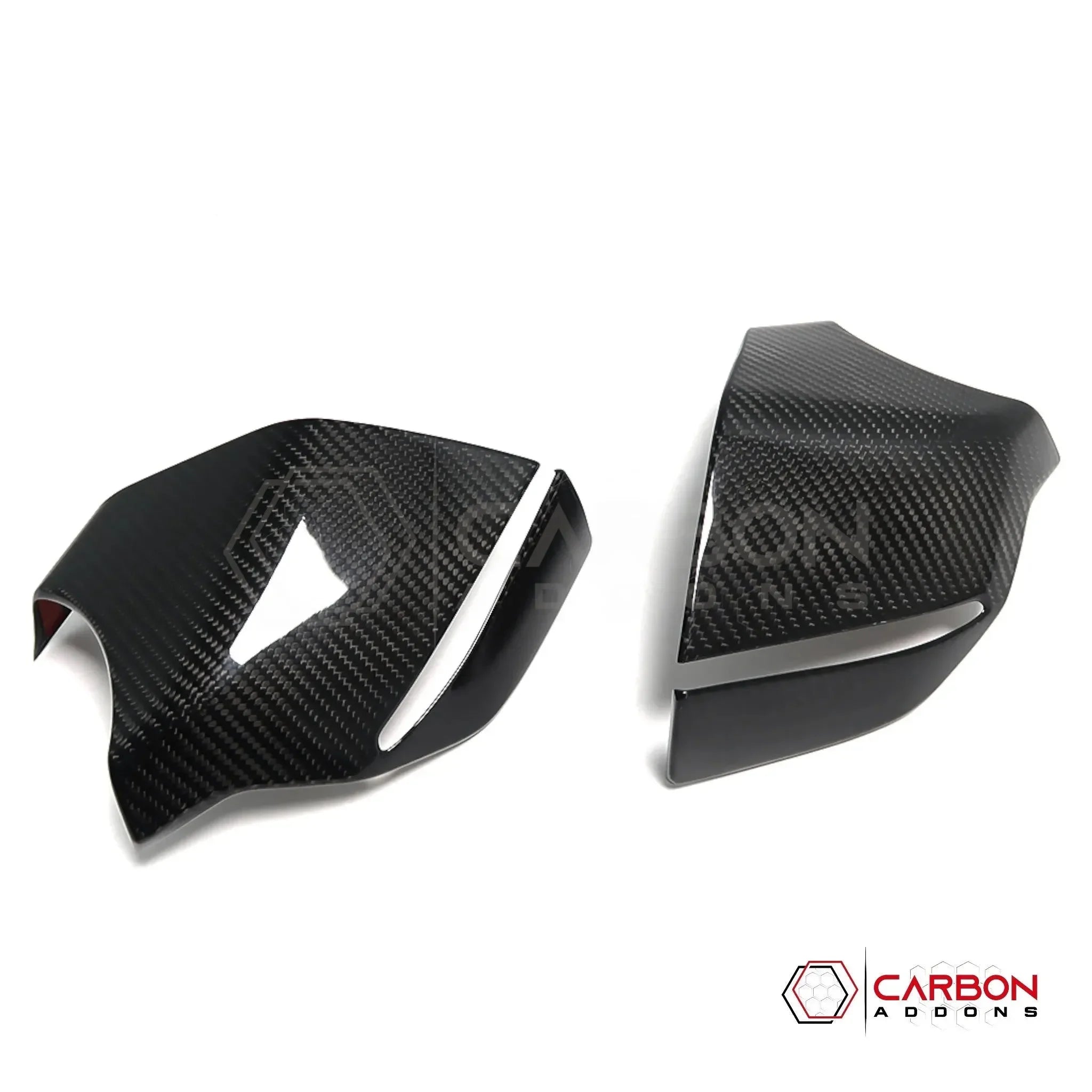 C8 Corvette Real Carbon Fiber Bottom Mirror Trim Covers | Exterior Overlay (2020–2027)