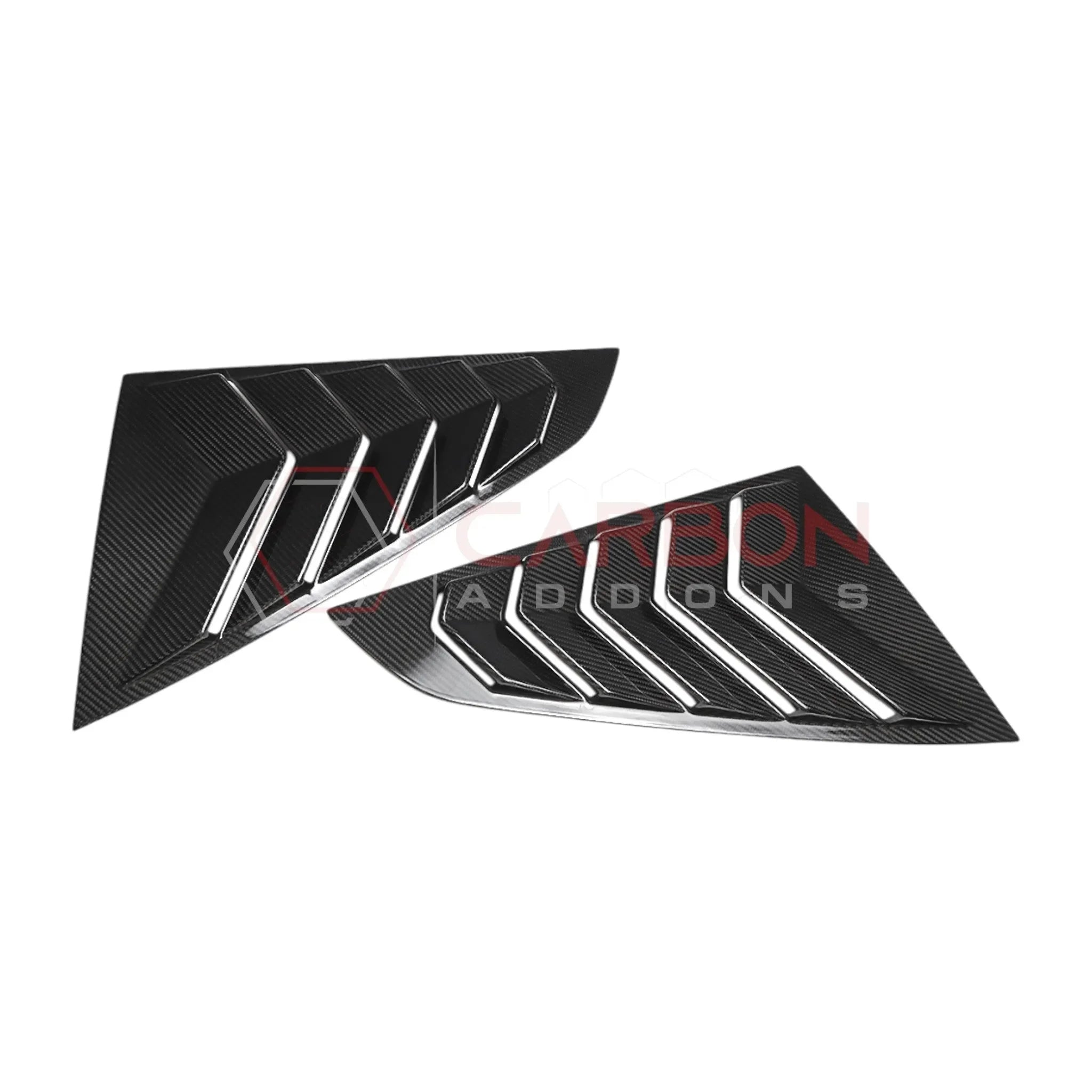 Real Carbon Fiber Rear Quarter Window Louvers for 2024+ Ford Mustang