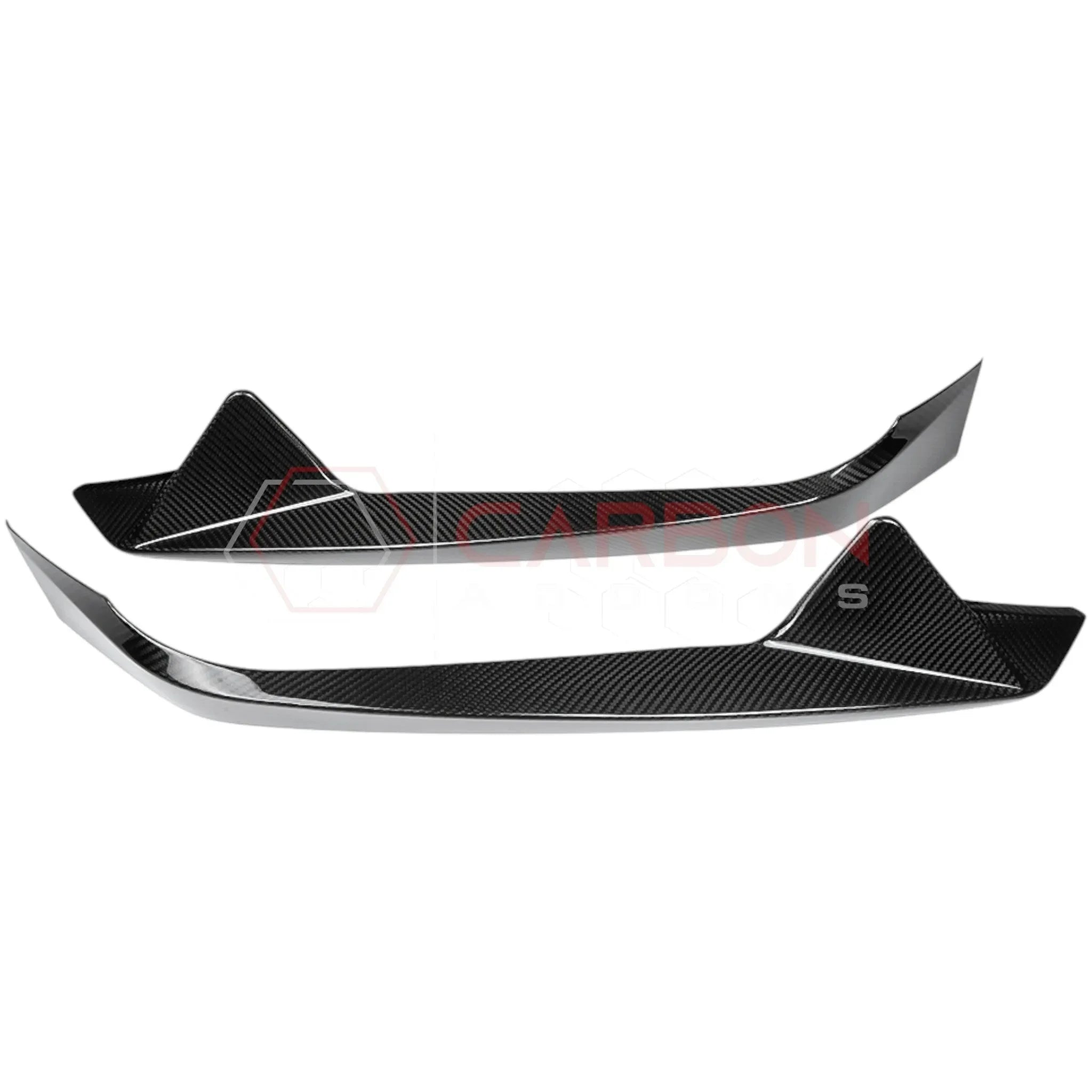 C8 Corvette Carbon Fiber Front Bumper Lower Side Grille Accent Trims | Stingray (2020–Present)