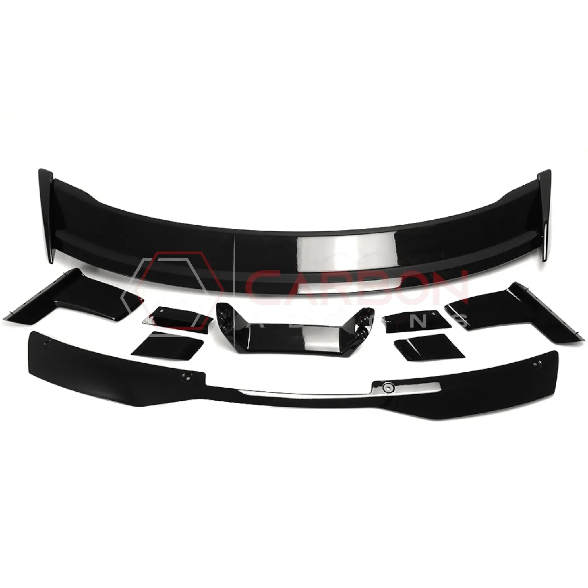 Dark Horse-Style Gloss Black Rear Spoiler with Integrated Gurney Flap for 2024+ Ford Mustang