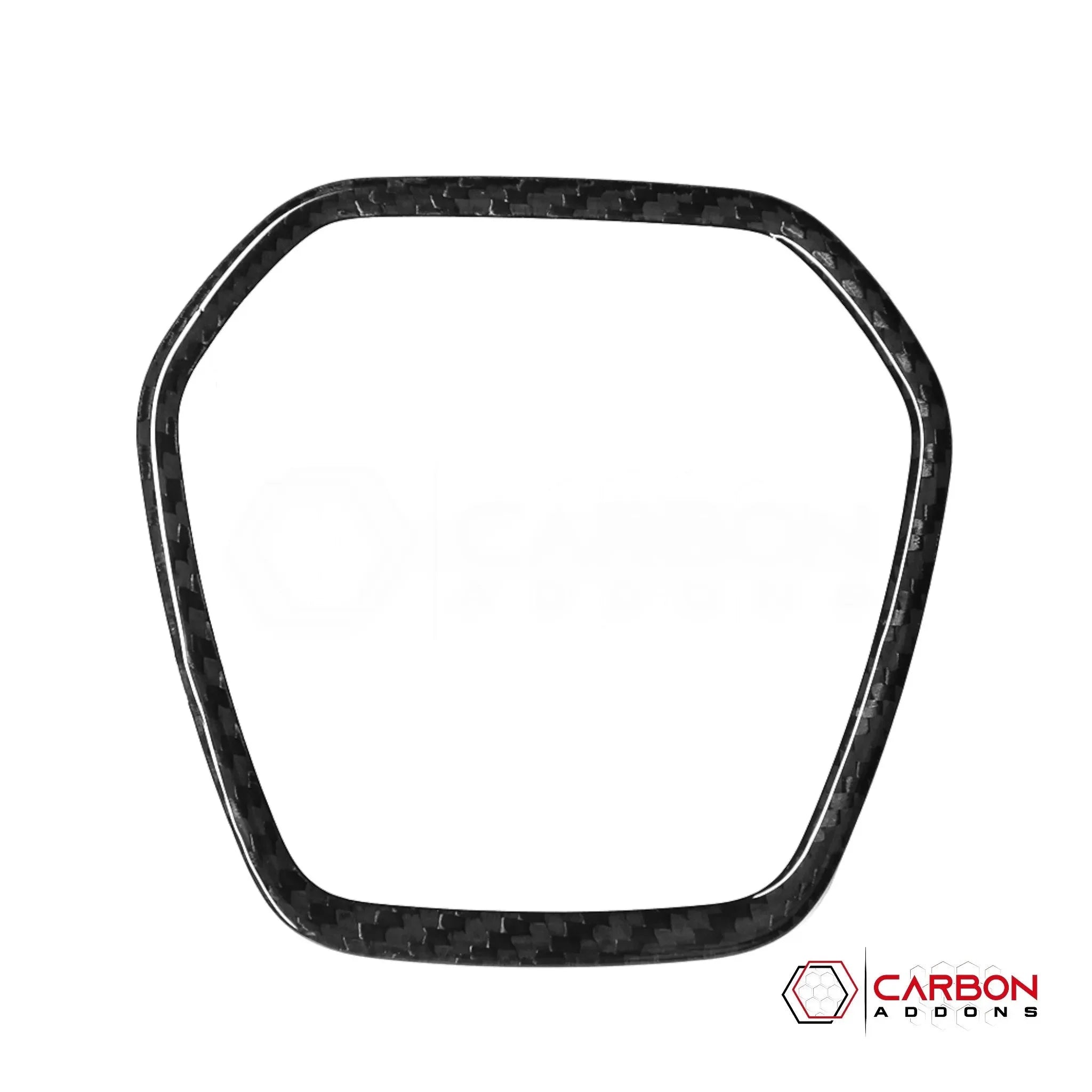 C8 Corvette Real Carbon Fiber Steering Wheel Airbag Chrome Delete Trim Cover | Interior Upgrade (2020–2026)