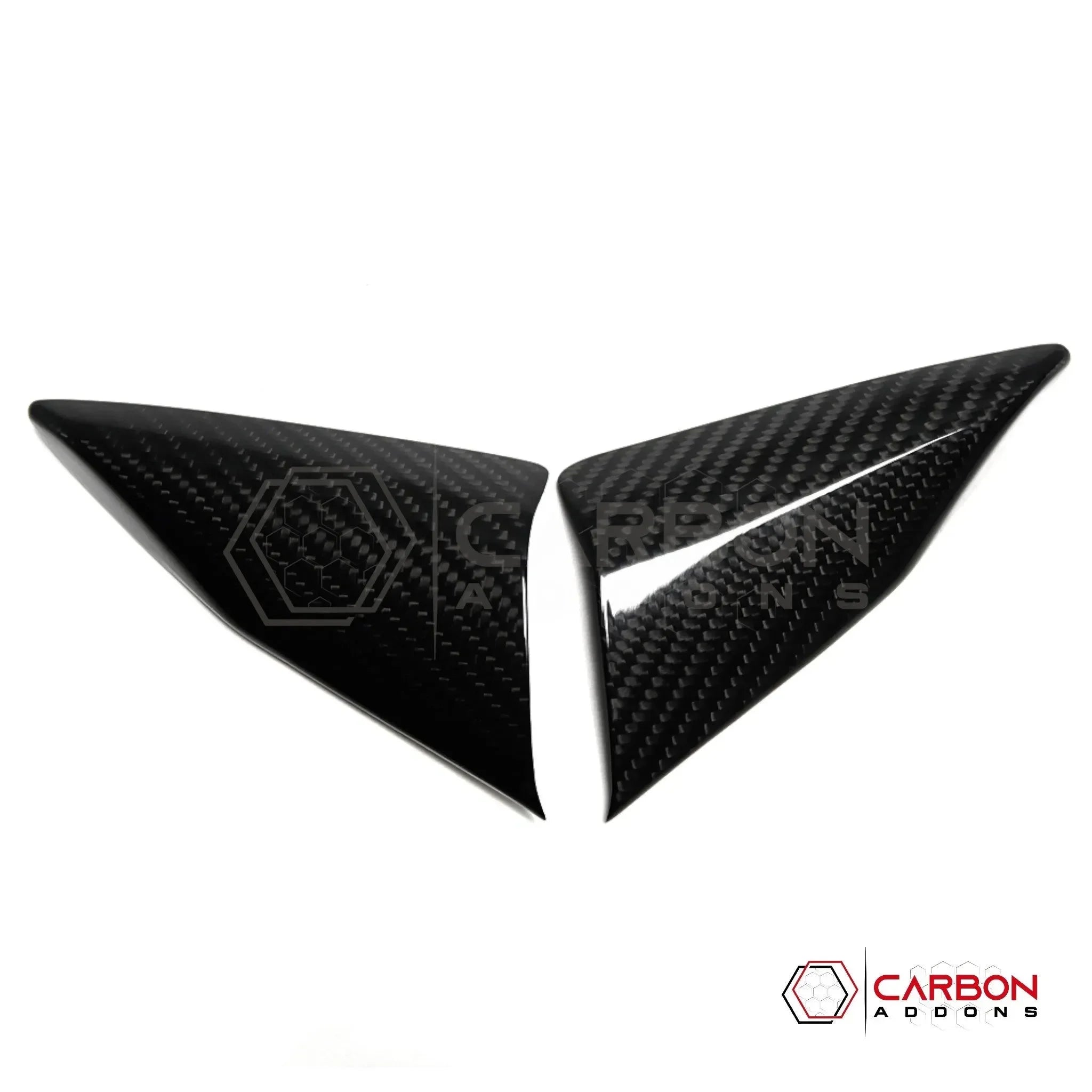 C8 Corvette Real Carbon Fiber Door Window A-Pillar Triangle Trim Covers | Interior Upgrade (2020–2027)