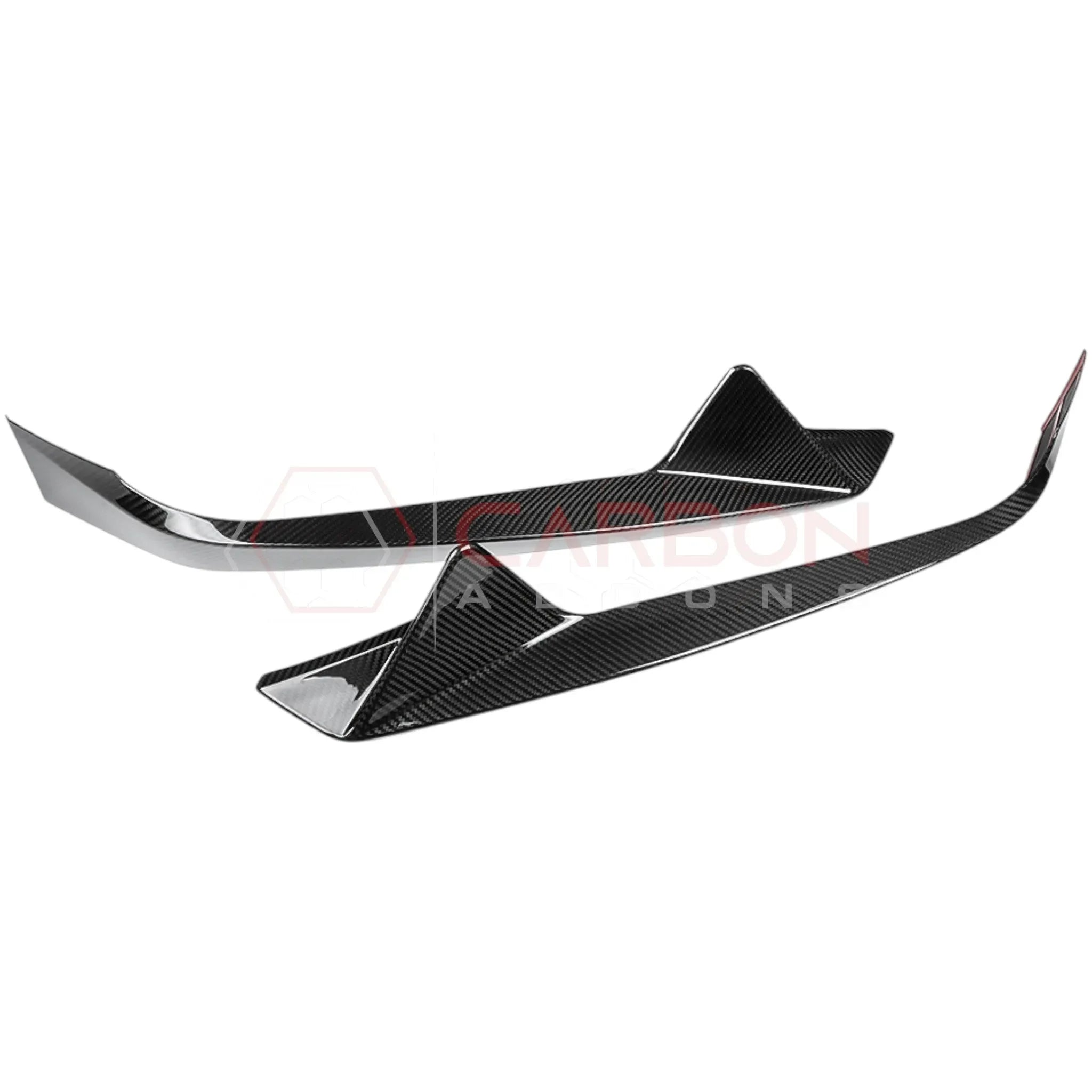 C8 Corvette Carbon Fiber Front Bumper Lower Side Grille Accent Trims | Stingray (2020–Present)