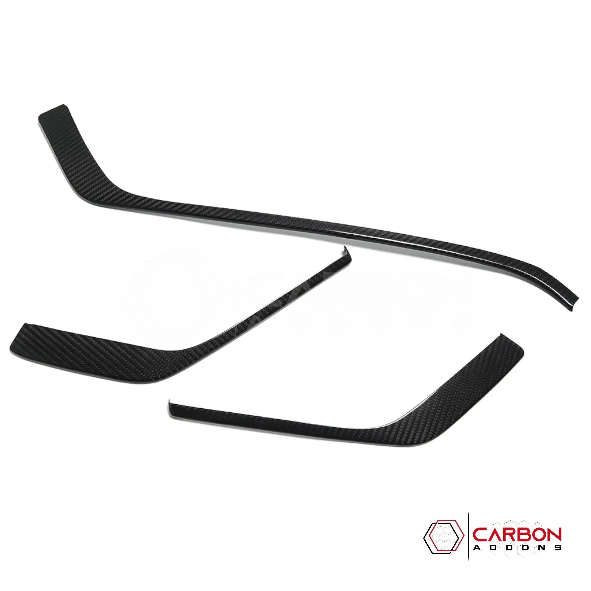 C8 Corvette Real Carbon Fiber Upper Dashboard Trim Covers (3-Piece Set) | (2020–2025)