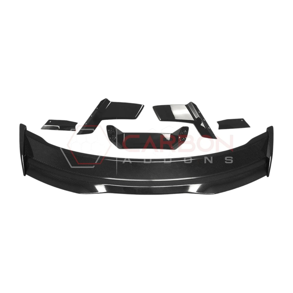Dark Horse-Style Carbon Fiber Rear Spoiler with Integrated Gurney Flap for 2024+ Ford Mustang