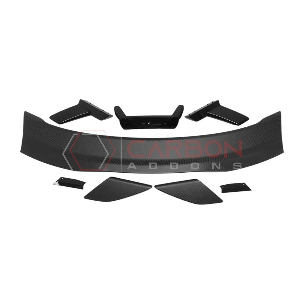 Dark Horse-Style Carbon Fiber Rear Spoiler with Integrated Gurney Flap for 2024+ Ford Mustang