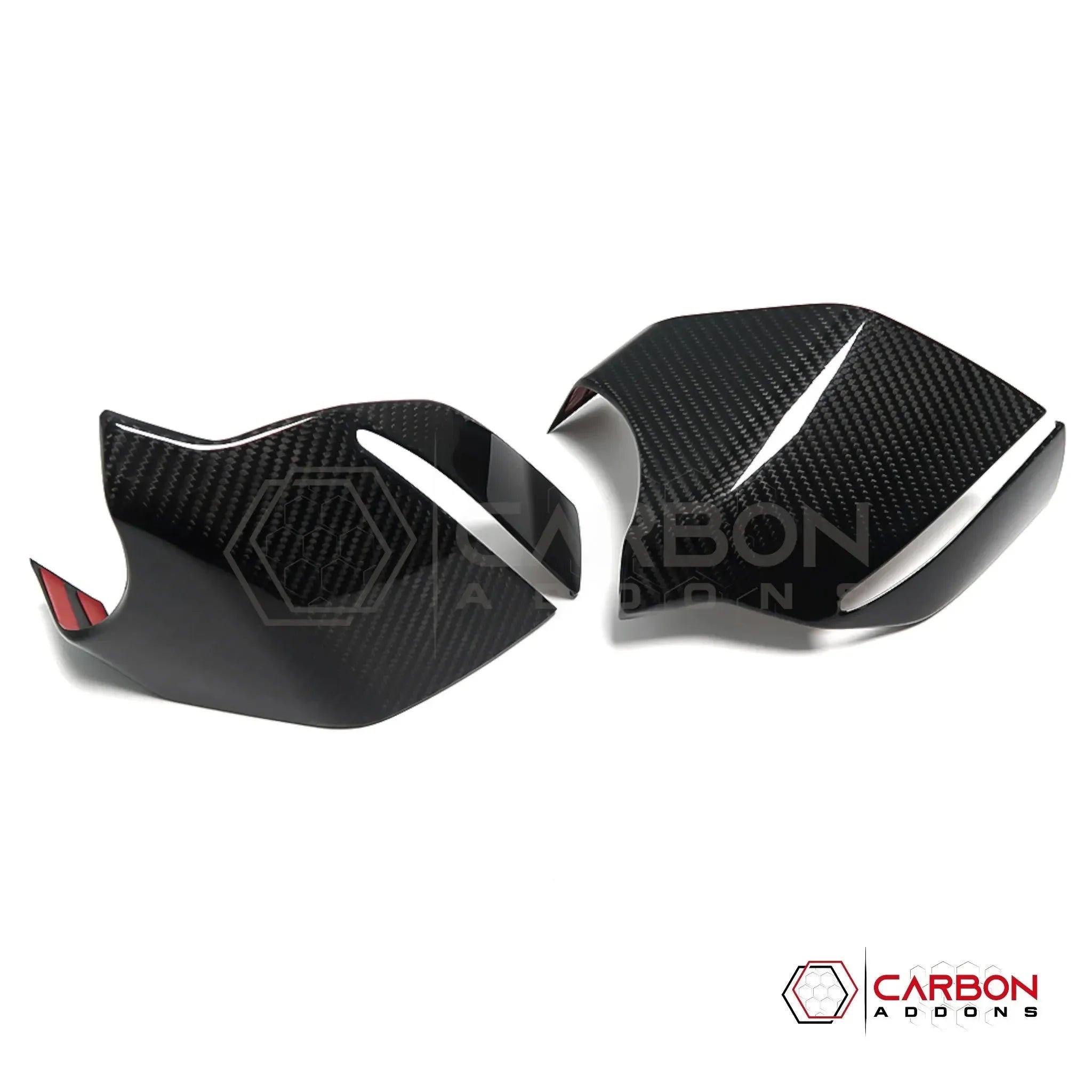 C8 Corvette Real Carbon Fiber Bottom Mirror Trim Covers | Exterior Overlay (2020–2027)